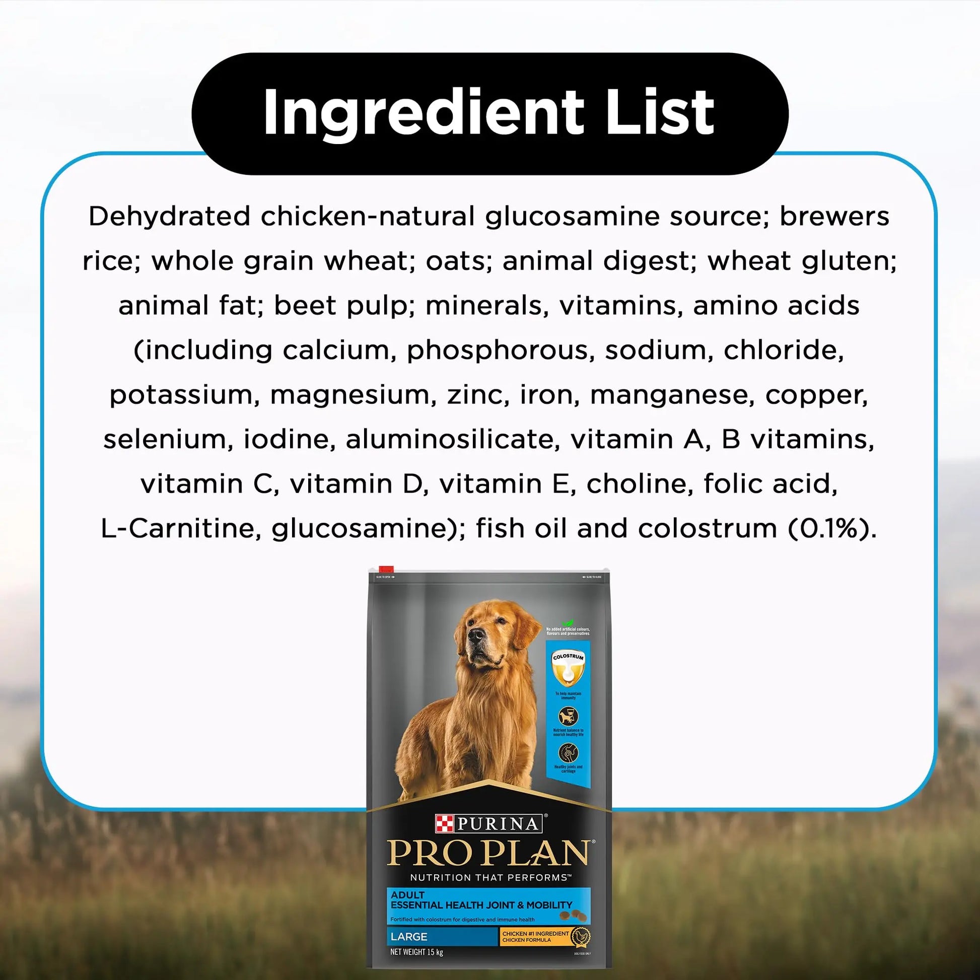 PURINA PRO Plan Adult Dog Food for Large Breed Dogs-15kg, Bag PURINA