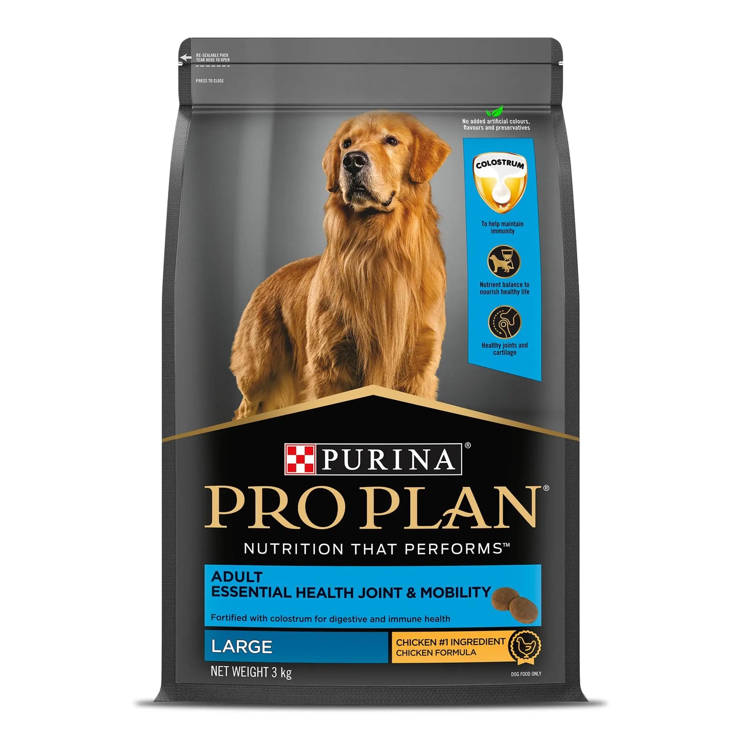 PURINA Pro Plan Adult Dog Kibble Food for Large Breed Dogs, 3Kg Pack PURINA