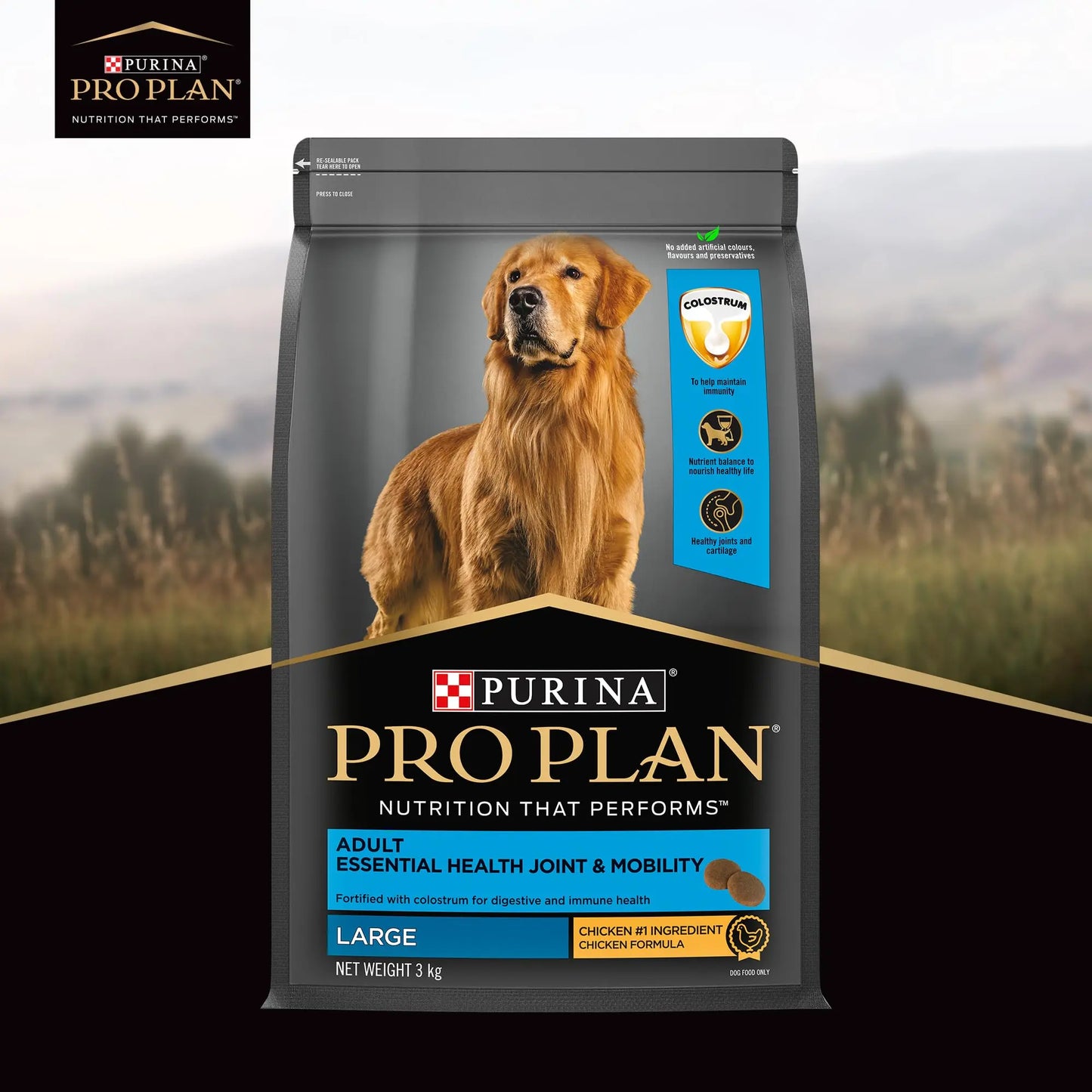 PURINA Pro Plan Adult Dog Kibble Food for Large Breed Dogs, 3Kg Pack PURINA
