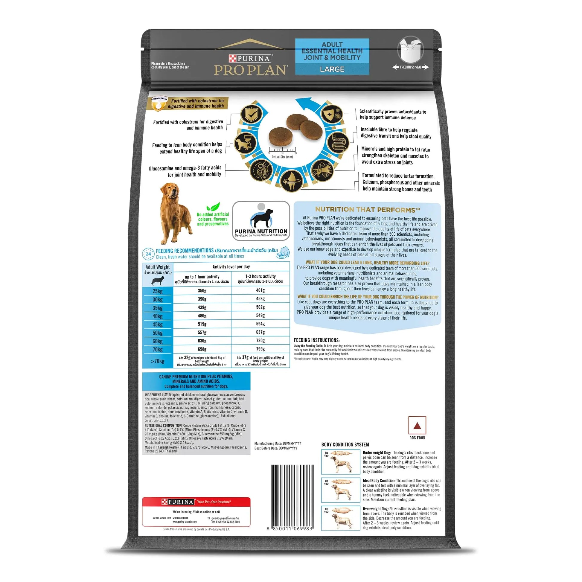 PURINA Pro Plan Adult Dog Kibble Food for Large Breed Dogs, 3Kg Pack PURINA