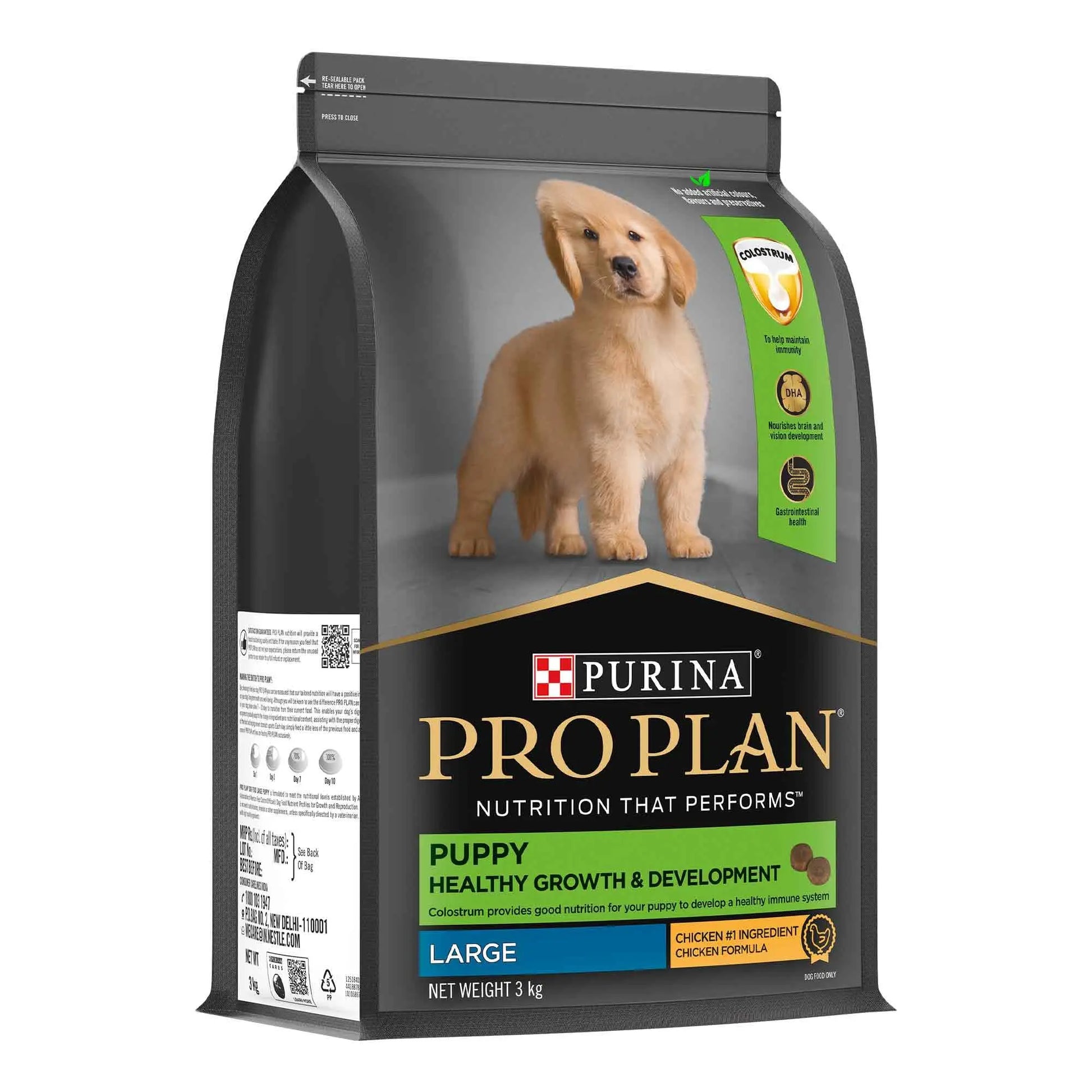 PURINA Pro Plan Puppy Kibble Food for Large Sized Dogs, 3Kg Pack PURINA
