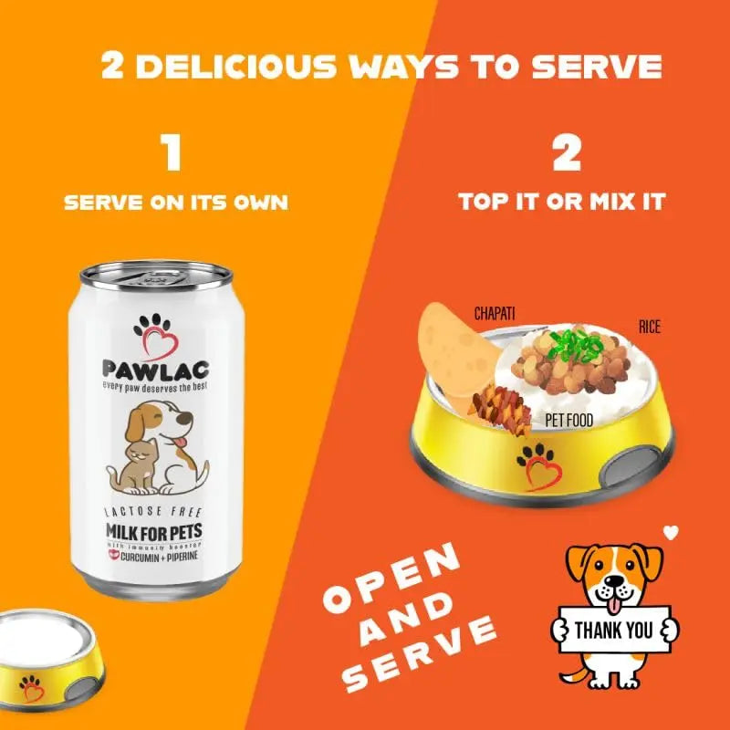 Pawlac Lactose Free Milk for Pets | Immunity Booster | Antioxidant & Anti-Inflammatory | Vet Recommended Golden Milk | Comprehensive Pet Wellness | Ready to Serve | Pack of 4 Cans 200 ml Pawlac