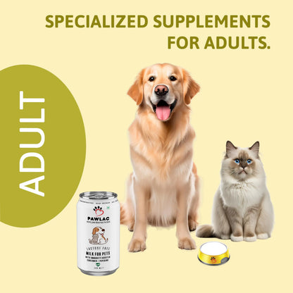 Pawlac Lactose Free Milk for Pets | Immunity Booster | Antioxidant & Anti-Inflammatory | Vet Recommended Golden Milk | Comprehensive Pet Wellness | Ready to Serve | Pack of 4 Cans 200 ml Pawlac