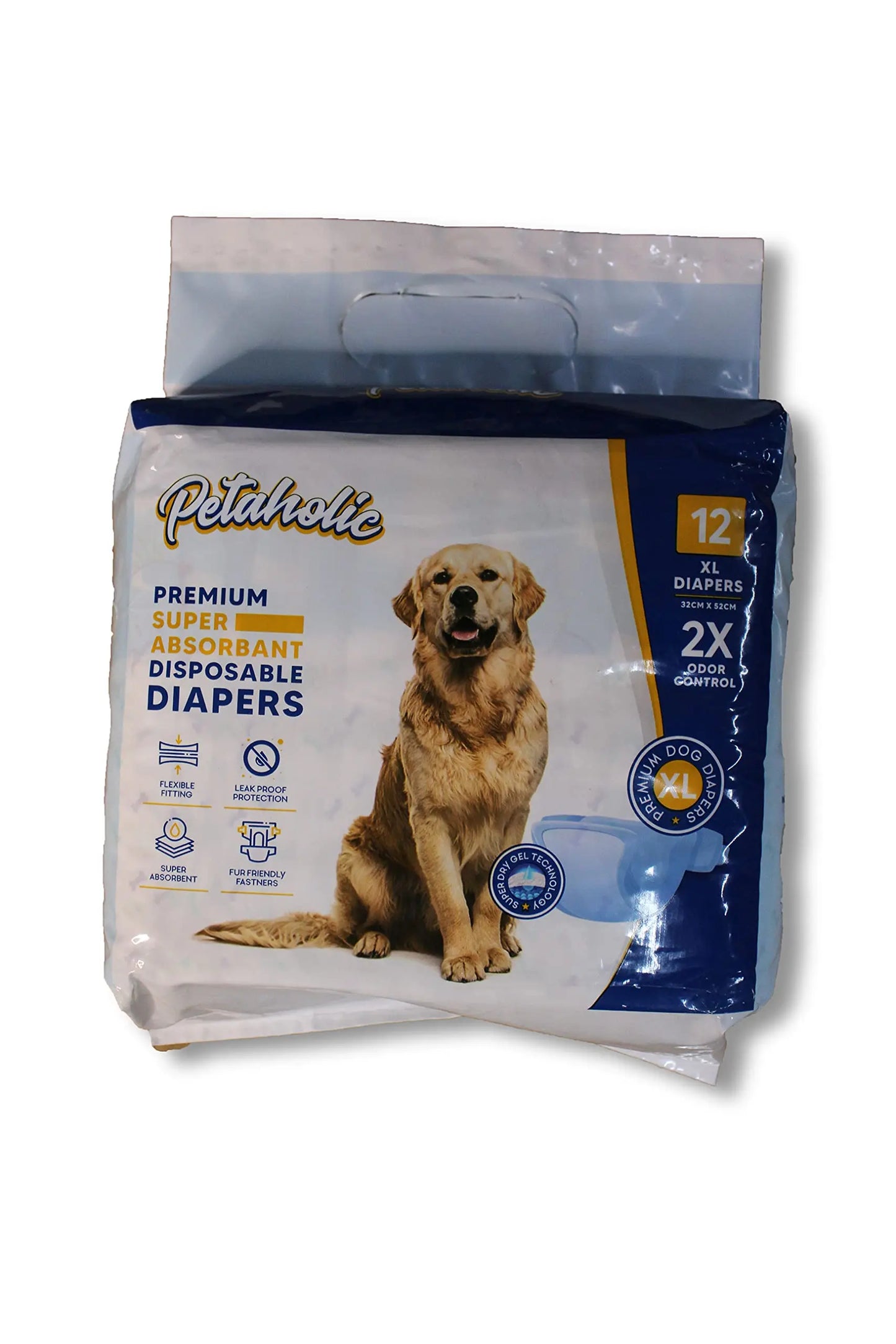 Petaholic Disposable Pet Diapers for Dog Wraps Super Absorbent Soft Diapers for Dogs (XL) Petaholic