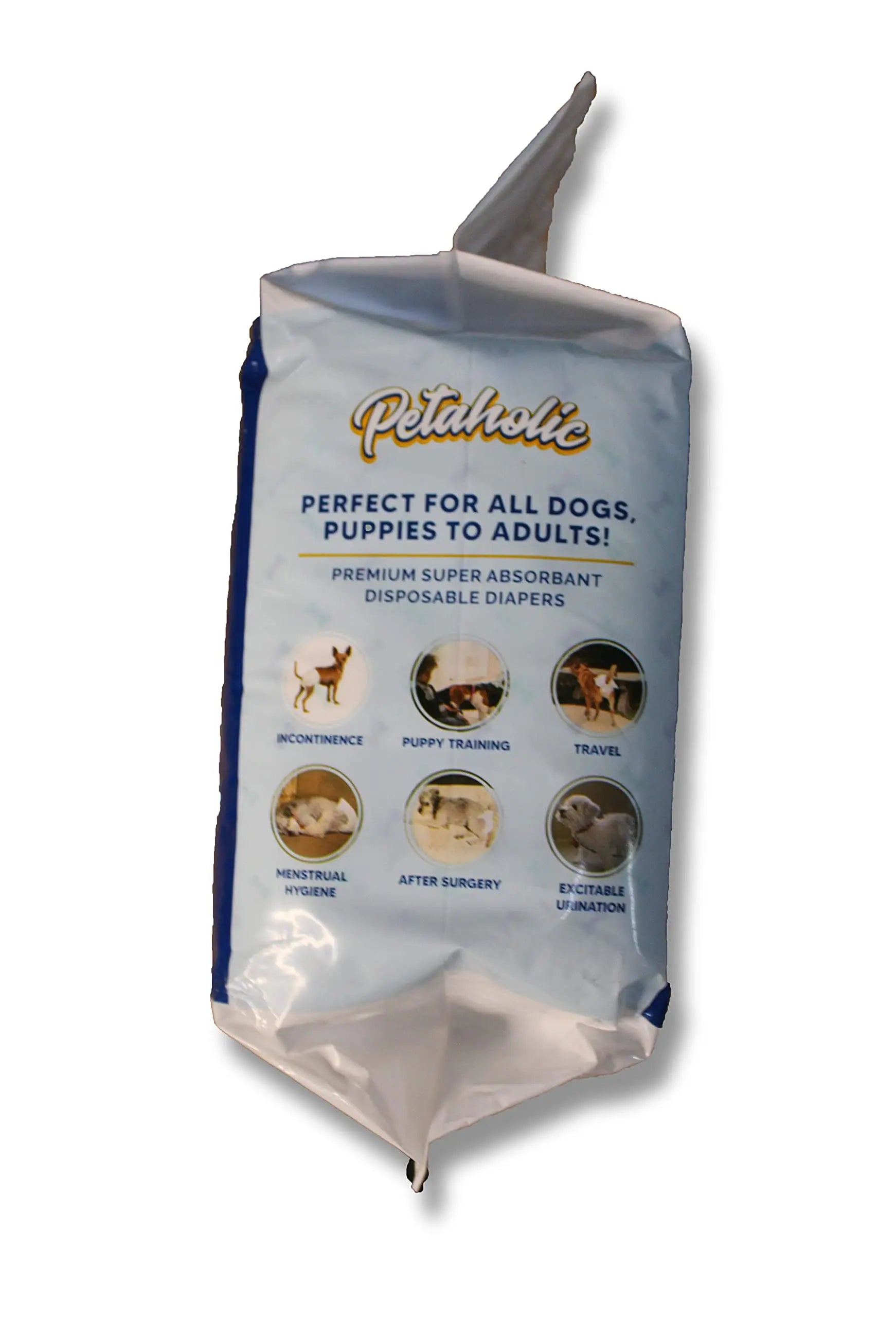 Petaholic Disposable Pet Diapers for Dog Wraps Super Absorbent Soft Diapers for Dogs (XXL) Petaholic