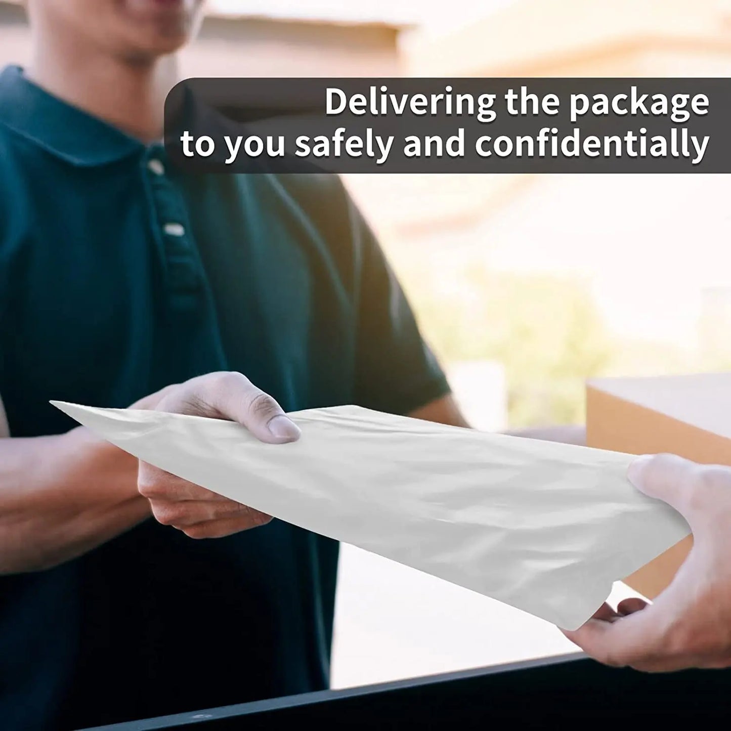 Securement Tamper Proof Plastic Courier Bag/Polybag with Pod for Packing - 50 Microns Ecommerce Packaging, Envelopes, Pouches & Covers - Tear-resistant Stretchable Secure Shipping, 12 x 14 Inch, White and Black, Pack of 50 SECUREMENT