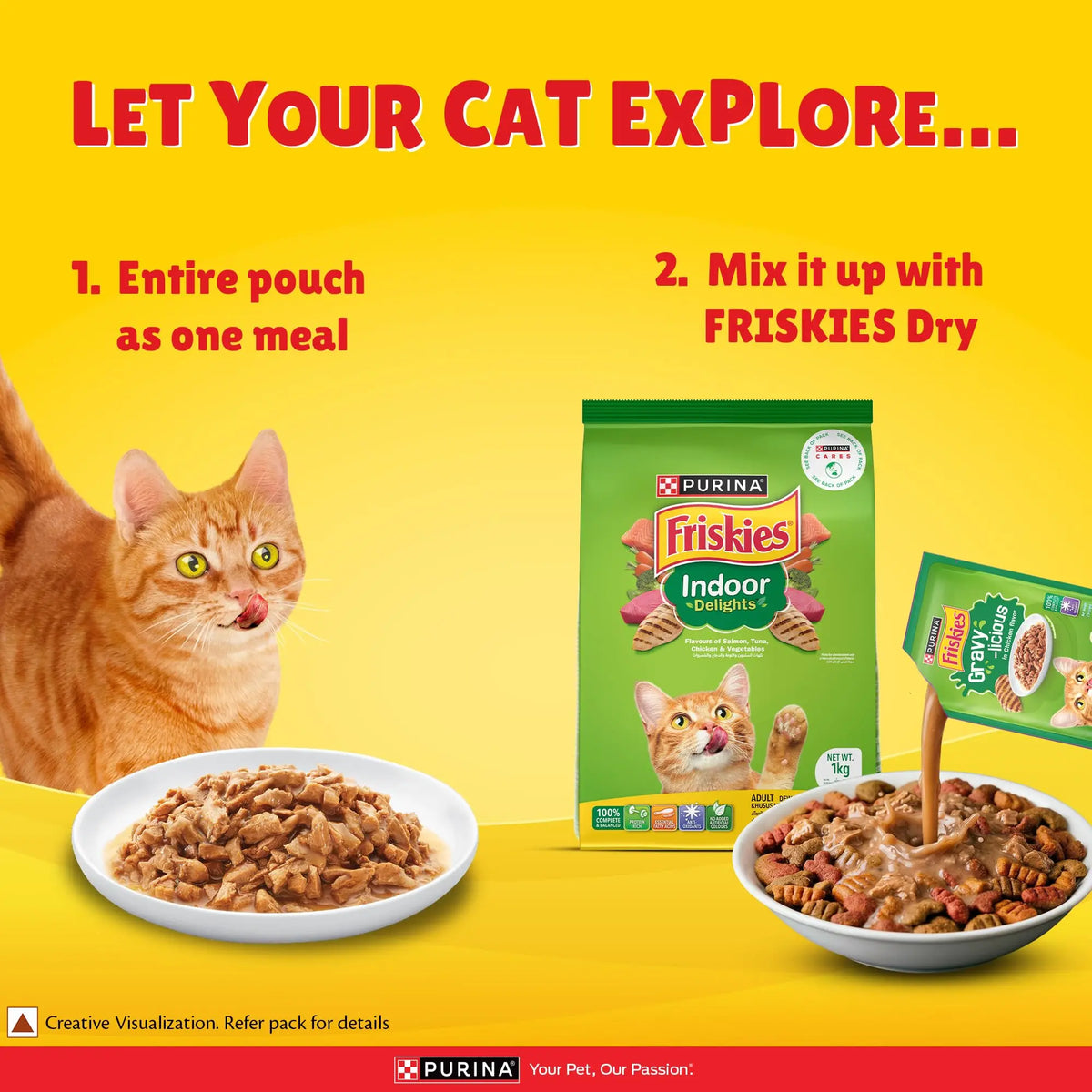 Purina Friskies Chicken Gravy-Licious, for Adult Cats, Pack of 12 (70gx12) PURINA