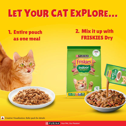 Purina Friskies Chicken Gravy-Licious, for Adult Cats, Pack of 12 (70gx12) PURINA