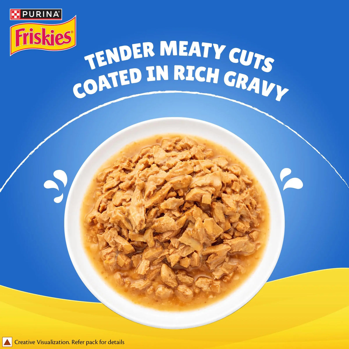 Purina Friskies Gravy-Licious Cat Food in Ocean Fish Flavour, Wet Cat Food, Balanced Nutrition, Pack of 12, (70g x 12), 840g PURINA