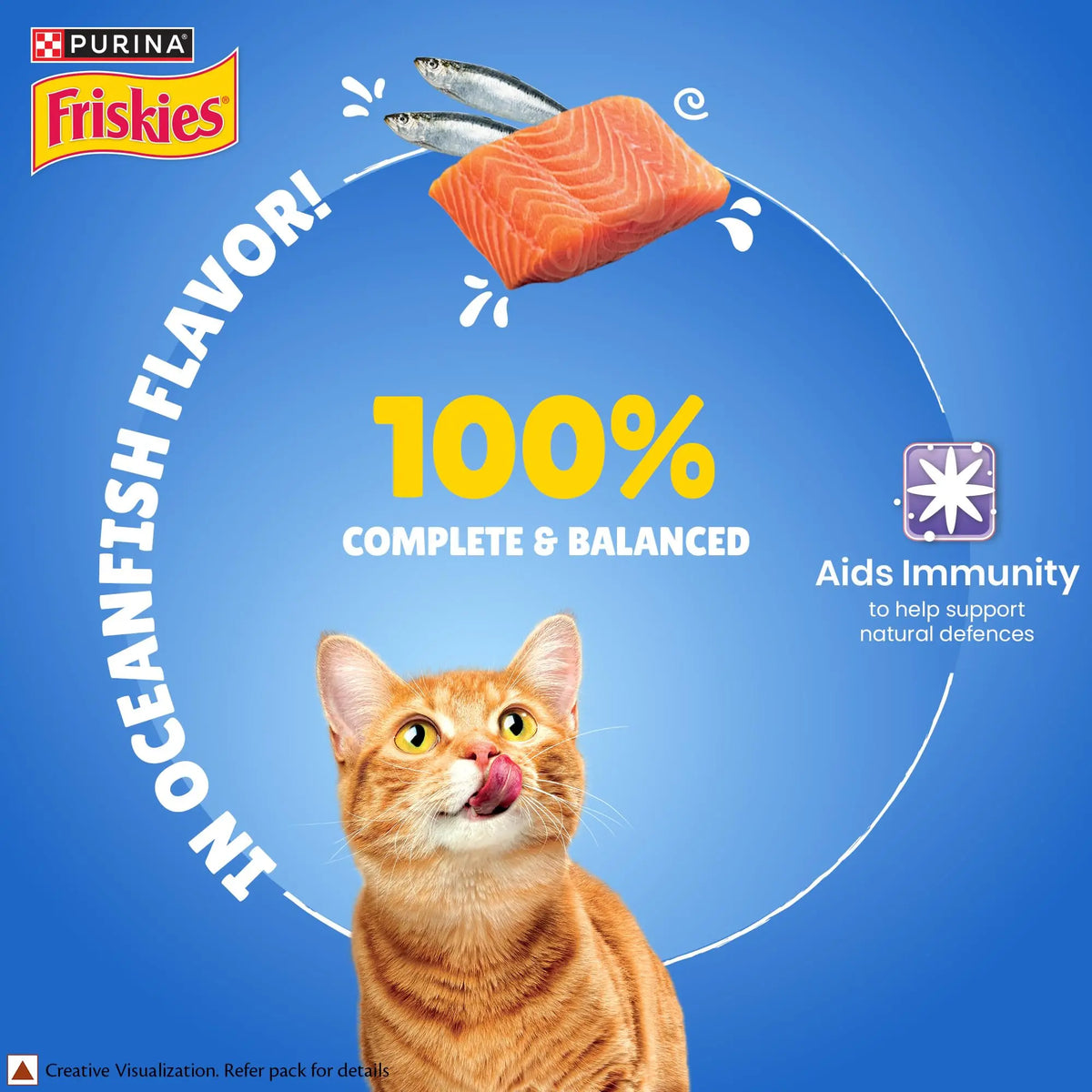 Purina Friskies Gravy-Licious Cat Food in Ocean Fish Flavour, Wet Cat Food, Balanced Nutrition, Pack of 12, (70g x 12), 840g PURINA