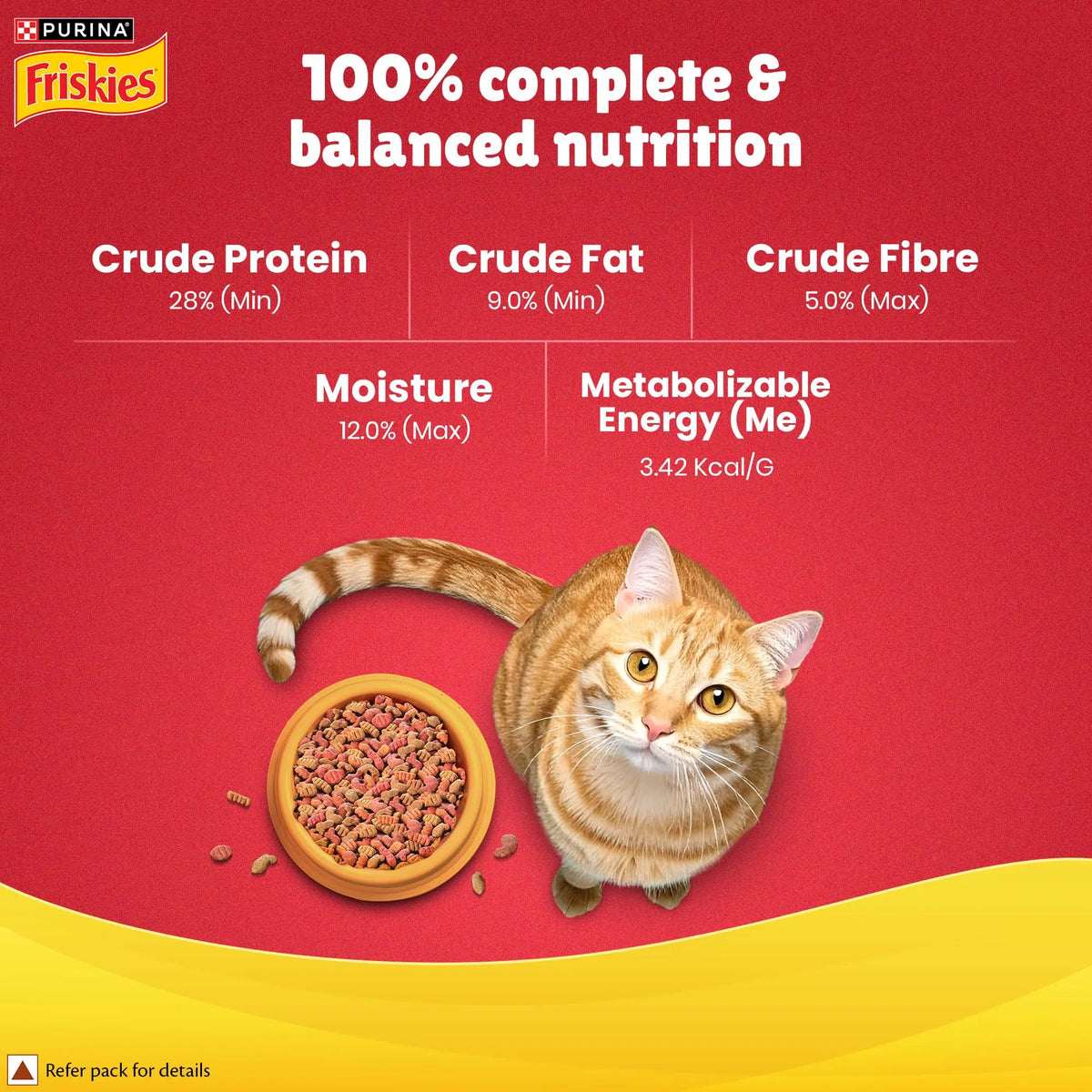 Purina Friskies Meat & Vegetable, Dry Food for Adult Cats, 2.5kg Pack PURINA