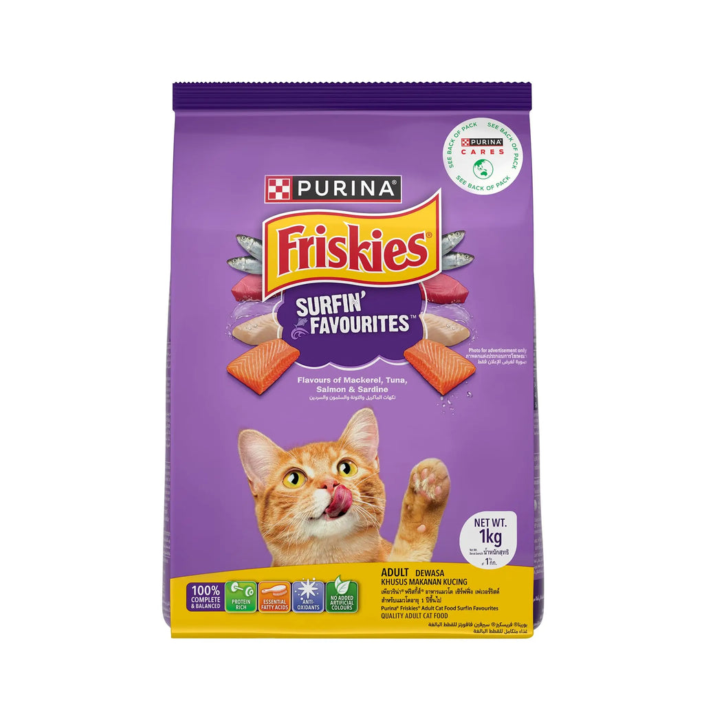 Purina Friskies Surfin' Favourites, Dry Food for Adult Cats, 1kg Pack PURINA
