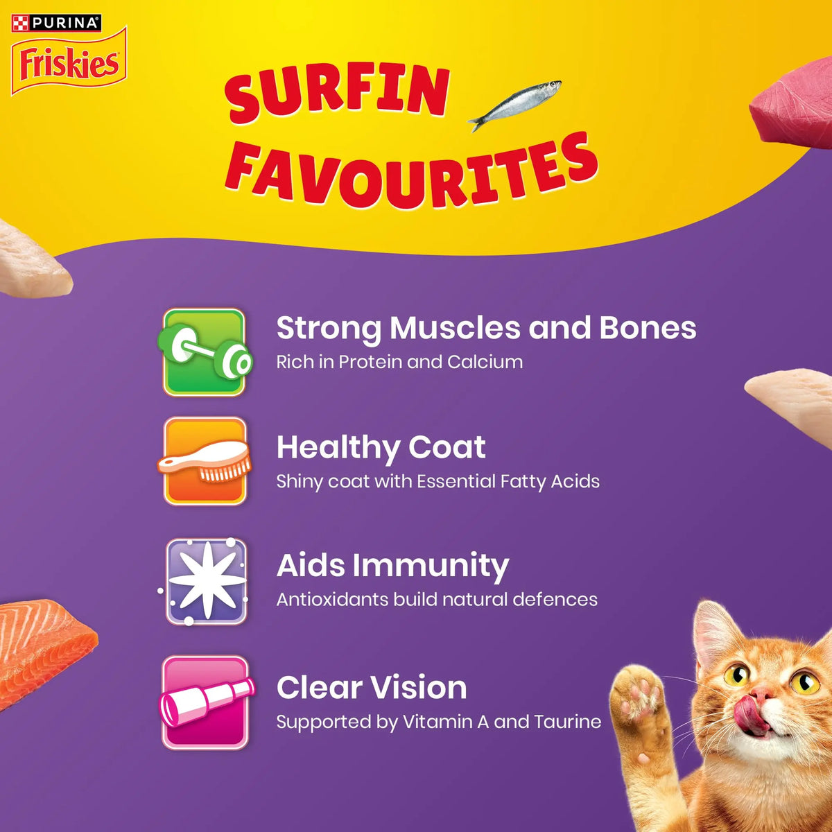 Purina Friskies Surfin' Favourites, Dry Food for Adult Cats, 1kg Pack PURINA