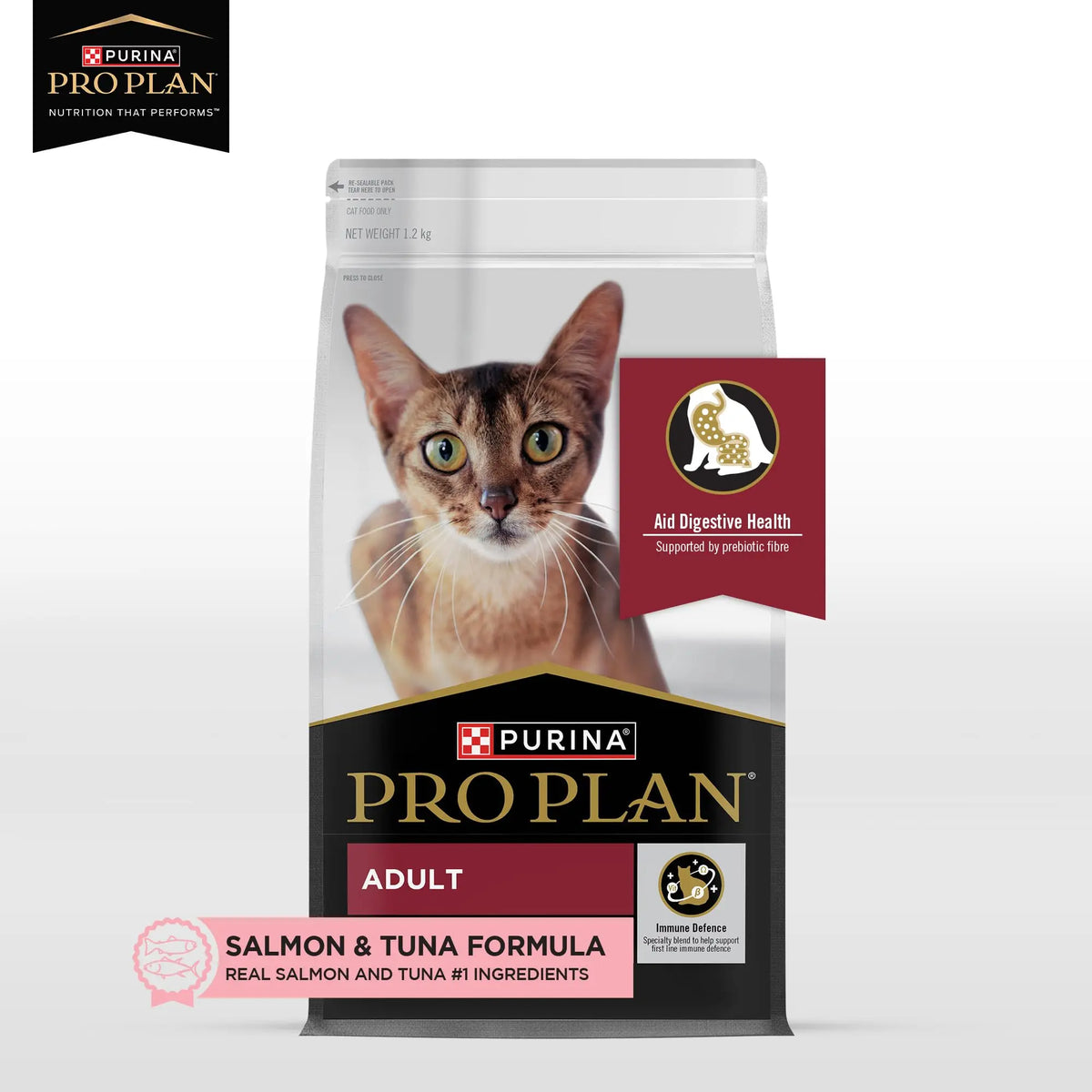 Purina Pro Plan Adult Cat Dry Food with Salmon & Tuna, 1.2kg Pack PURINA