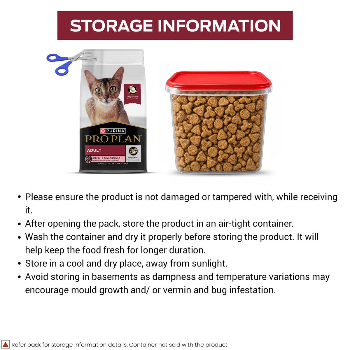 Purina Pro Plan Adult Cat Dry Food with Salmon & Tuna, 1.2kg Pack PURINA