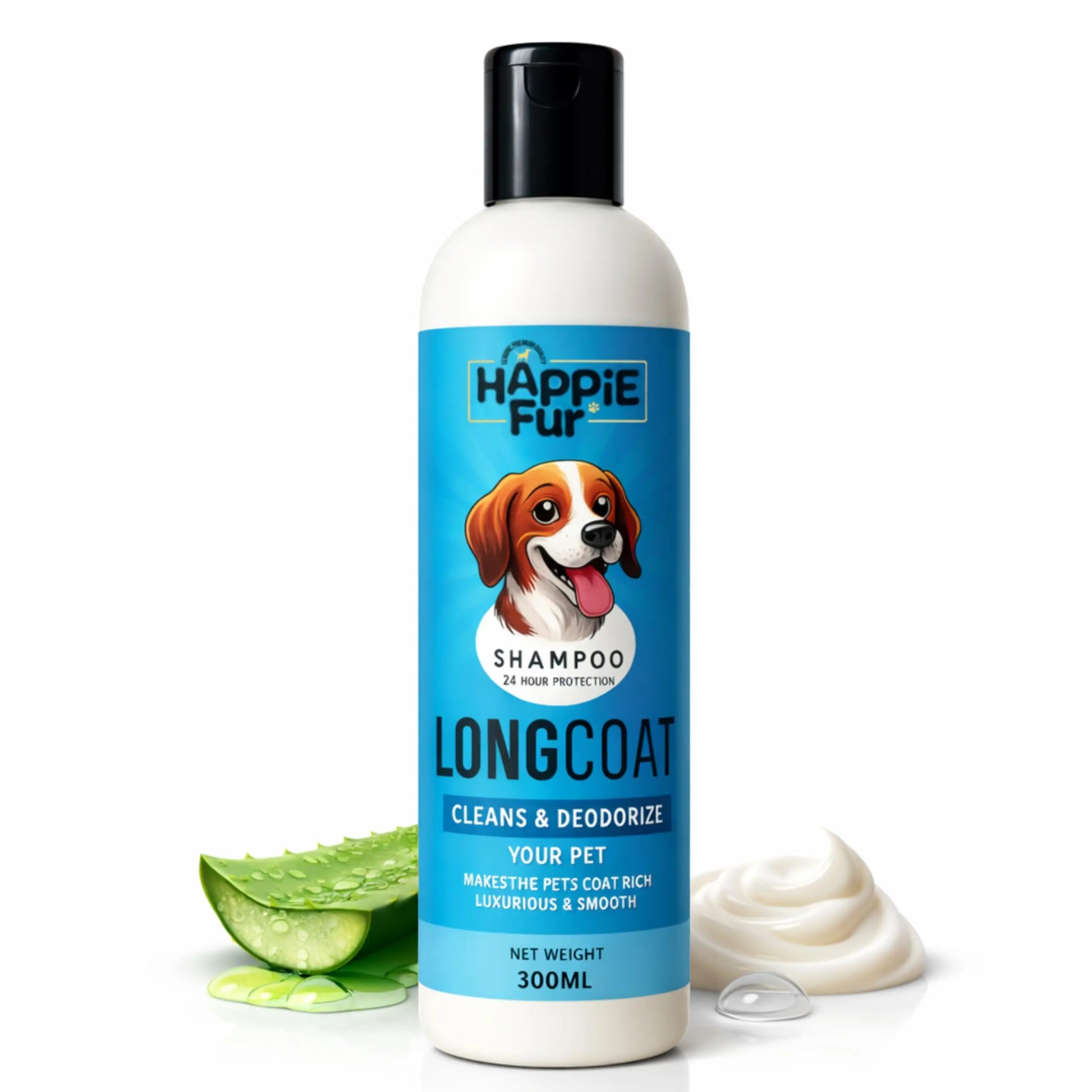 Richpet Ayurvedic Dog Shampoo and Conditioner for Long Coat Pets (300ml) – Long Coat Shampoo for Dogs & Cats with Moisturizing Aloe Formula for Soft, Silky, Tangle-Free Fur & Fresh Long-Lasting Scent Richpet