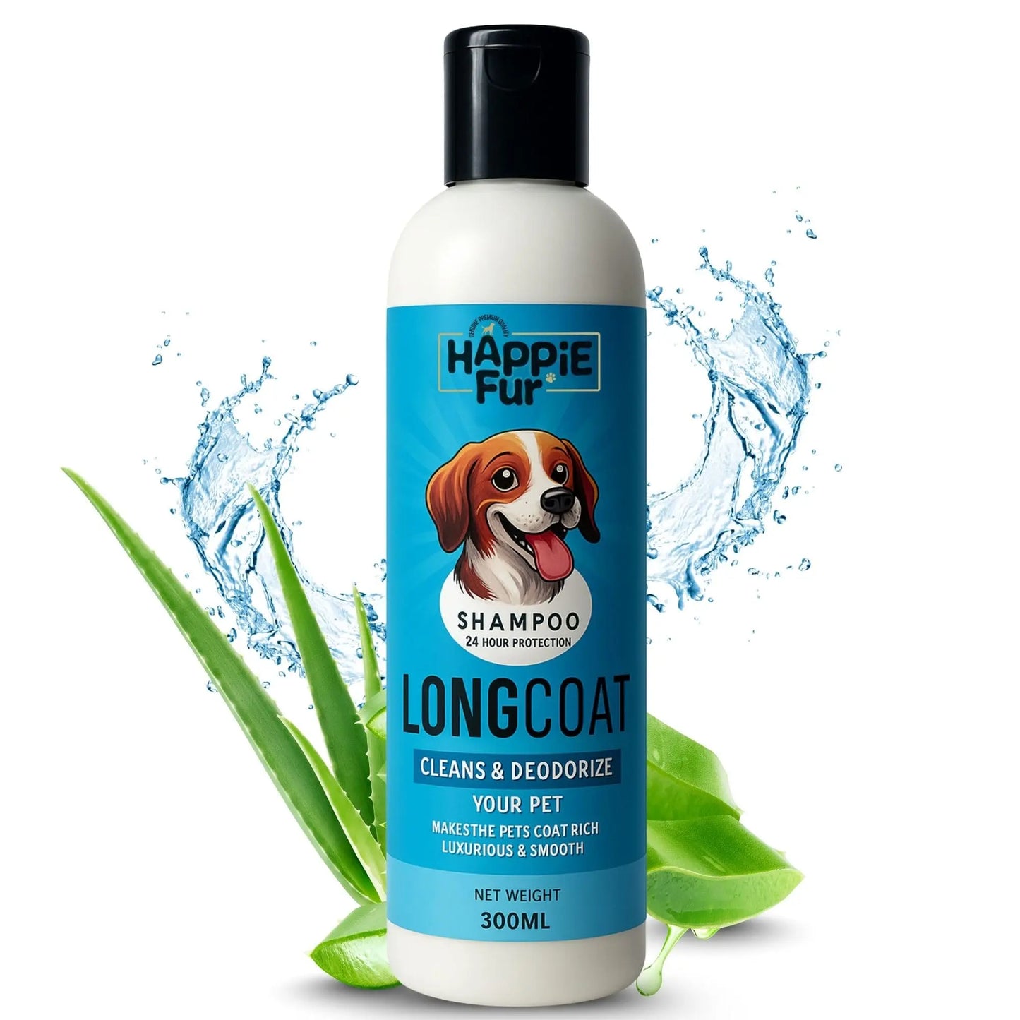 Richpet Ayurvedic Dog Shampoo and Conditioner for Long Coat Pets (300ml) – Long Coat Shampoo for Dogs & Cats with Moisturizing Aloe Formula for Soft, Silky, Tangle-Free Fur & Fresh Long-Lasting Scent Richpet