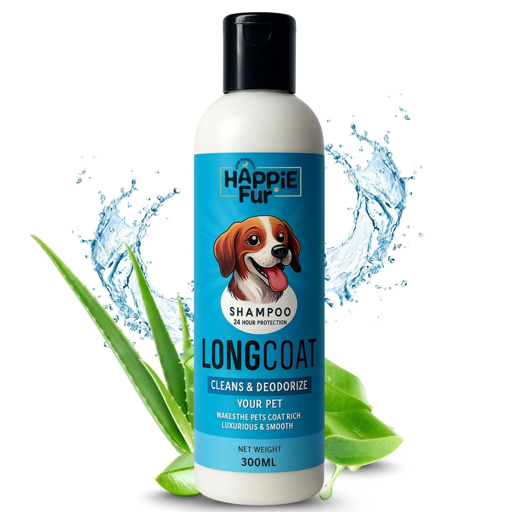 Richpet Ayurvedic Dog Shampoo and Conditioner for Long Coat Pets (300ml) – Long Coat Shampoo for Dogs & Cats with Moisturizing Aloe Formula for Soft, Silky, Tangle-Free Fur & Fresh Long-Lasting Scent Richpet