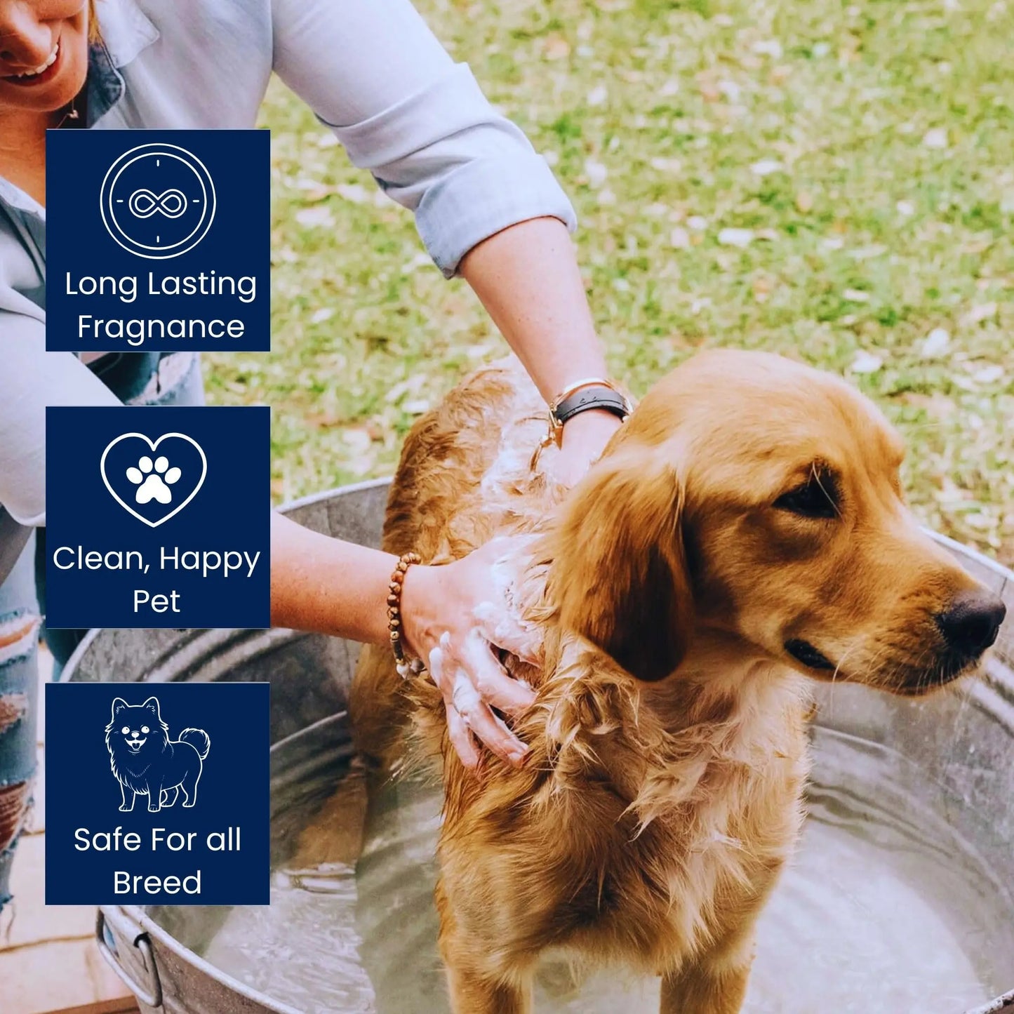 Richpet Ayurvedic Dog Shampoo and Conditioner for Long Coat Pets (300ml) – Long Coat Shampoo for Dogs & Cats with Moisturizing Aloe Formula for Soft, Silky, Tangle-Free Fur & Fresh Long-Lasting Scent Richpet