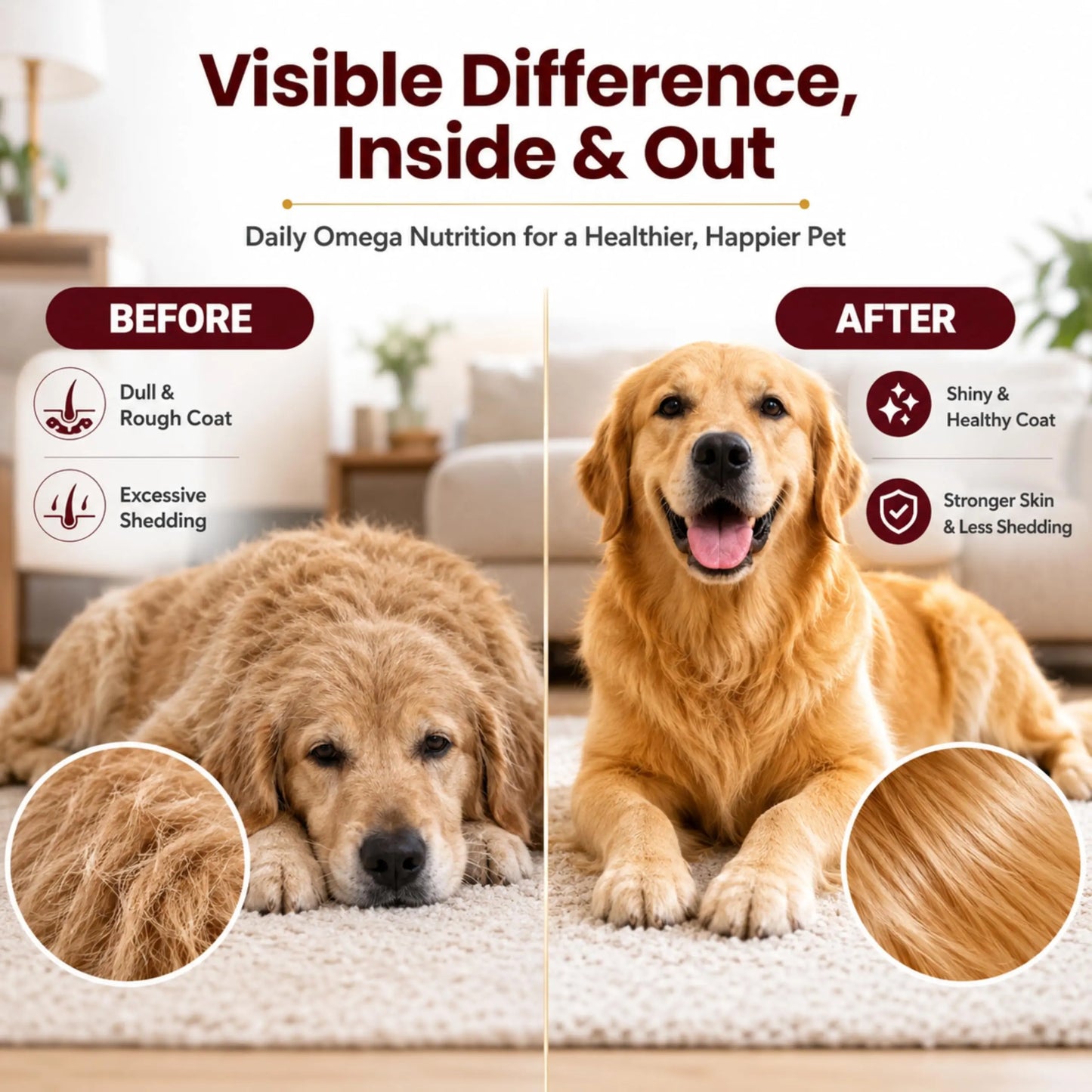 Richpet Fur Radiance Omega 369 for Dogs & Cats (220 ml), Dog Skin and Coat Supplement with EPA DHA, Omega 3 6 9 Liquid Formula, Vitamins, Biotin & Zinc for Healthy Skin, Shiny Coat & Reduced Shedding Richpet