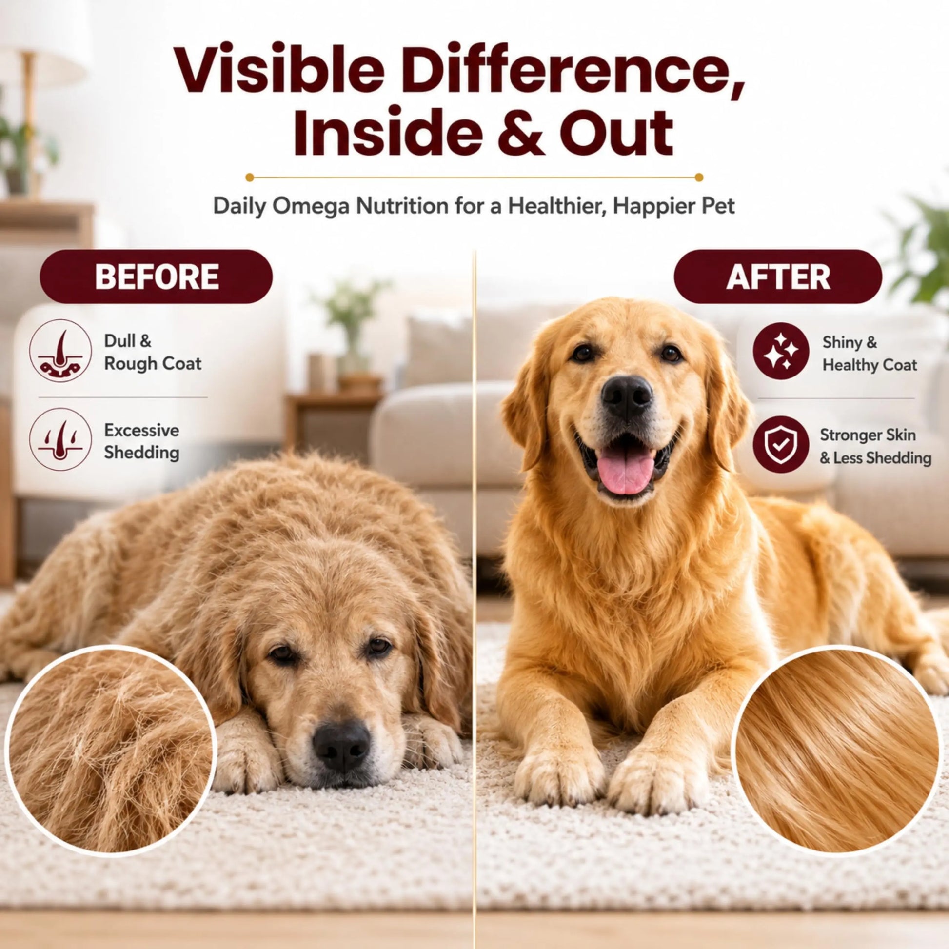 Richpet Fur Radiance Omega 369 for Dogs & Cats (220 ml), Dog Skin and Coat Supplement with EPA DHA, Omega 3 6 9 Liquid Formula, Vitamins, Biotin & Zinc for Healthy Skin, Shiny Coat & Reduced Shedding Richpet