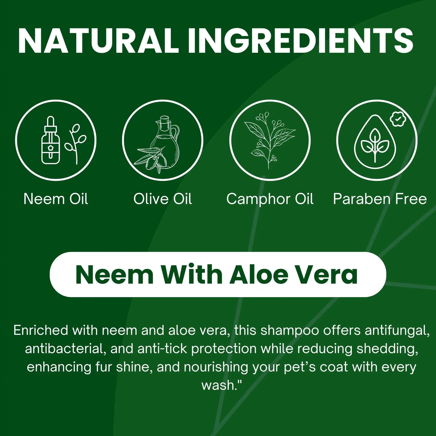 Richpet Neem & Aloe Vera Pet Shampoo for Dogs & Cats, Gentle Cleansing Formula for Healthy Coat, 300ml Richpet