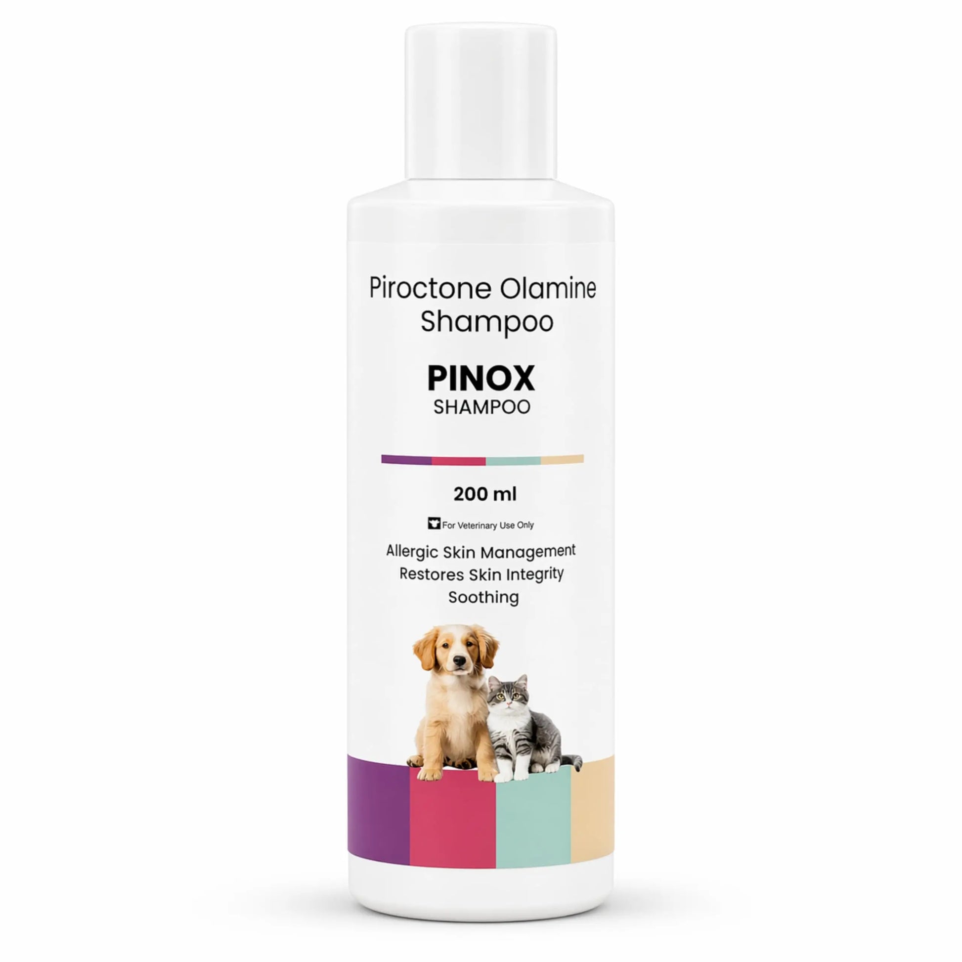 Richpet Pinox Shampoo for Dogs & Cats 200ml | Piroctone Olamine Formula for Itchy Skin Care & Coat Hygiene | Soothing Pet Cleanser for Sensitive Skin & Daily Grooming Richpet