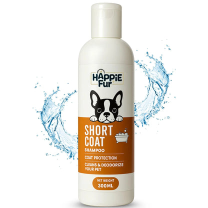 Richpet Short Coat Shampoo for Dogs & Cats (300ml) – Gentle Short Coat Dog Shampoo with Inbuilt Conditioner, Nourishing Formula for Soft, Smooth, Silky & Shiny Fur (Shampoo + Scrubber) Richpet