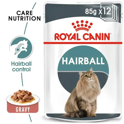 Royal Canin Hairball Care for Cats, Pack of 12 Sachet, Wet Food, Reduces Hairball Formation, Proven Results in 14 Days, Adult ROYAL CANIN