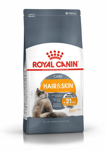 Royal Canin Skin & Hair Care for Adult Cats, 400 Grams, Dry Food with Added Amino Acids, Vitamins, and Omega 3 and 6, Supports Healthy Skin and Shiny Coat, Proven Results in 21 Days ROYAL CANIN