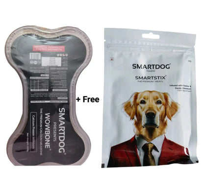 SMARTDOG WowBone Premium Calcium MilkBone Treat for All Breeds with Free Smartstix (Calcium) OHPL