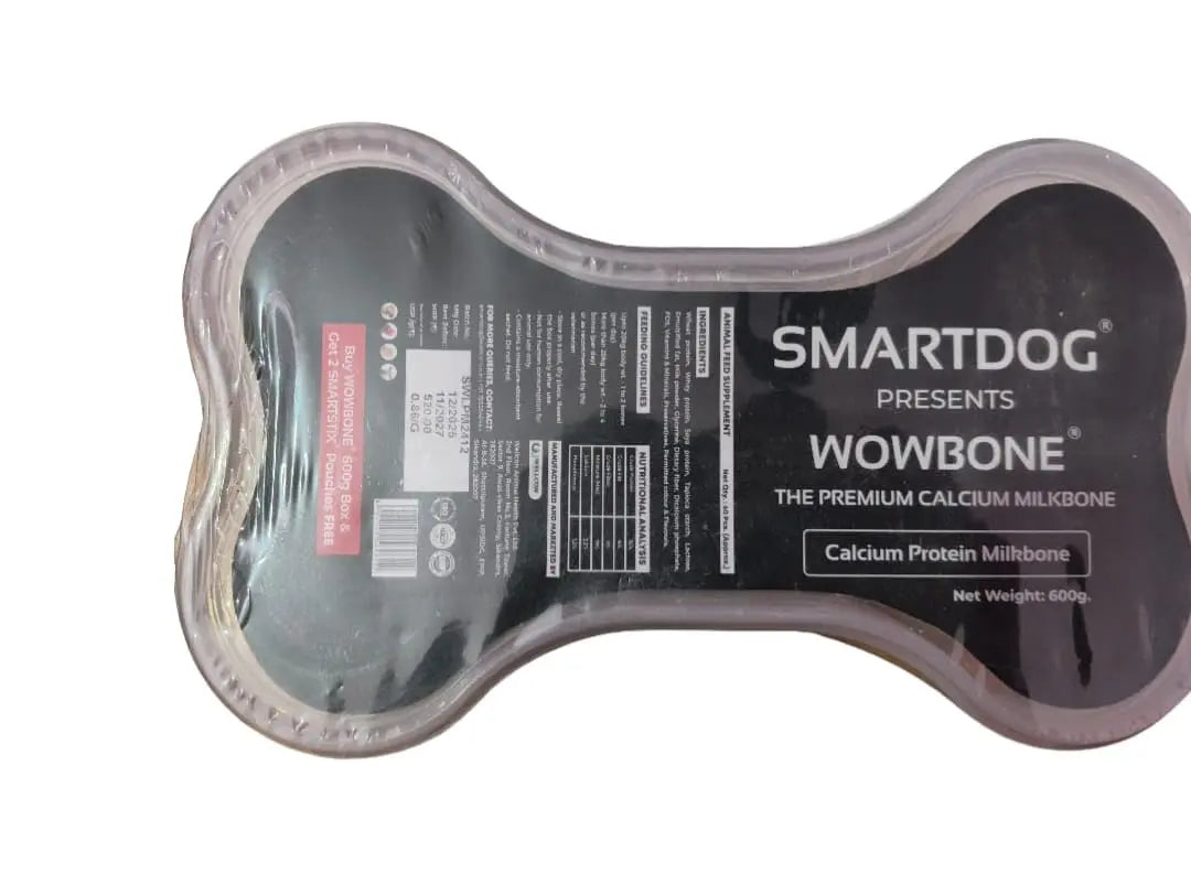 SMARTDOG WowBone Premium Calcium MilkBone Treat for All Breeds with Free Smartstix (Protein) OHPL