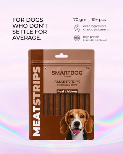 SmartDog Real Chicken Meat Strips Dog Treats, 70g SMARTDOG