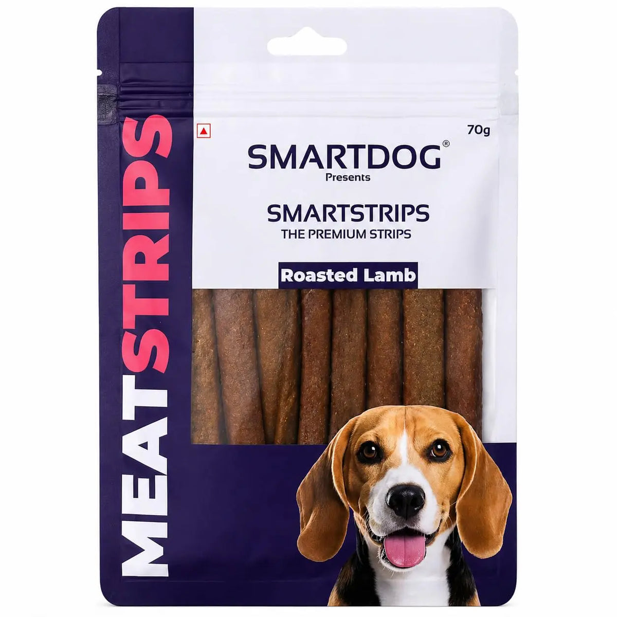 SmartDog Roasted Lamb Meat Strips Dog Treats for All Breeds & Sizes | High Protein | No Artificial Additives | 70g SMARTDOG