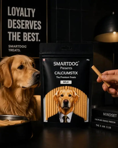 Smartdog CalciumStix for Dogs, Milk Flavour | Calcium-Rich Soft Chew Sticks for Strong Bones & Teeth | Healthy Dog Treat | All Breeds | 85 g SMARTDOG