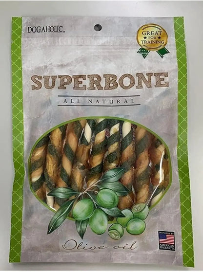 SuperBone All Natural Flavour Sticks | Anti-Oxidant | Vitamin E | Healthy & Training Treats for Dogs Olive Oil Flavour - Pack of 9 WAGGYTAILS