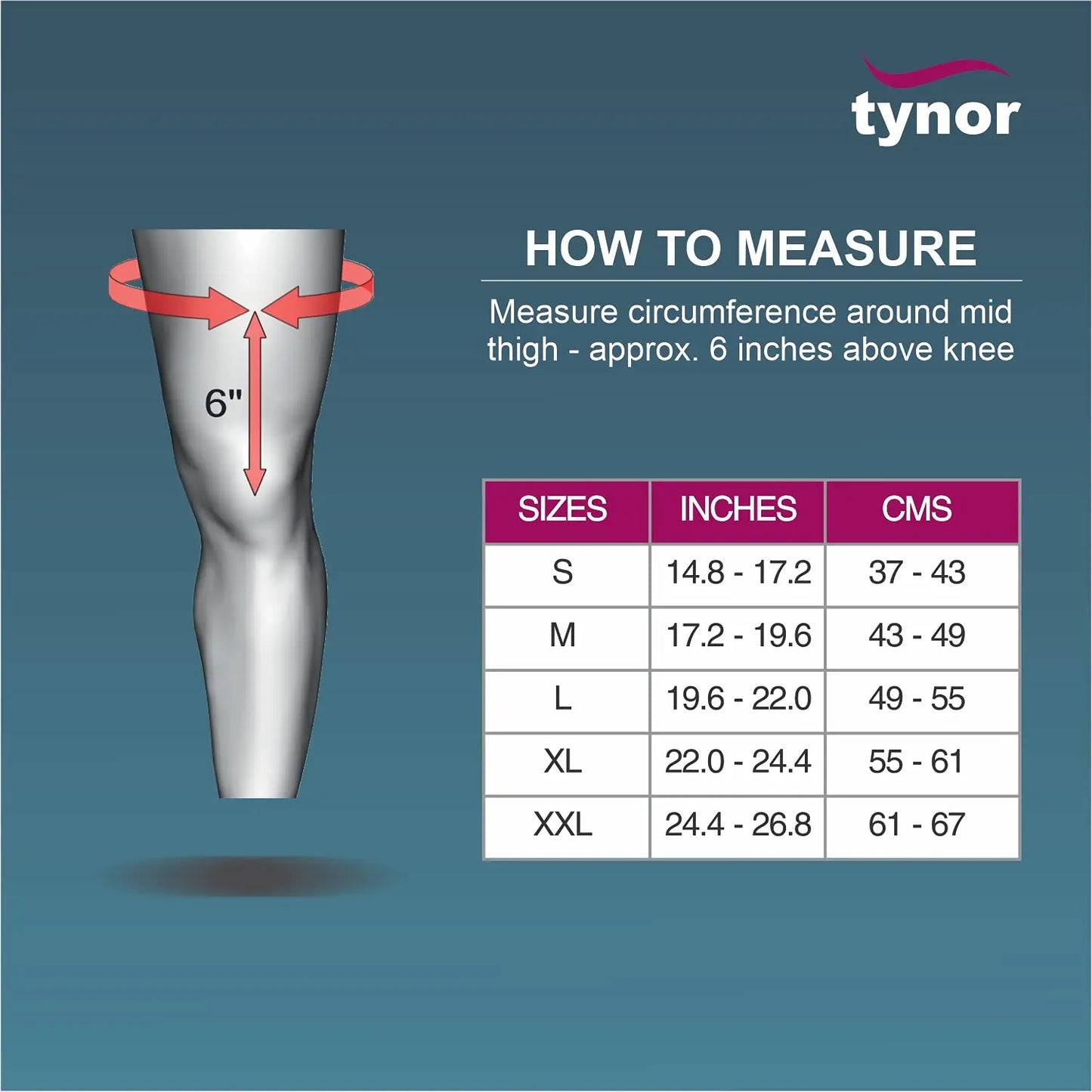 TYNOR Knee Cap with Patellar Ring, Grey & Sky Blue, Large, 1 Unit TYNOR