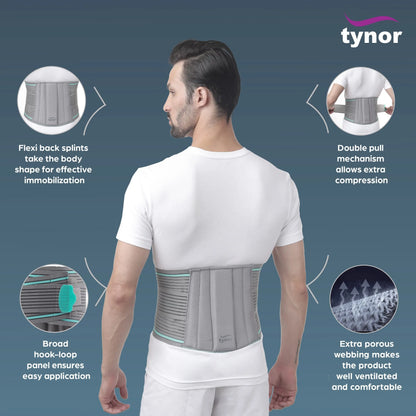 TYNOR Lumbo Sacral Belt, Grey, Medium, 1 Unit TYNOR