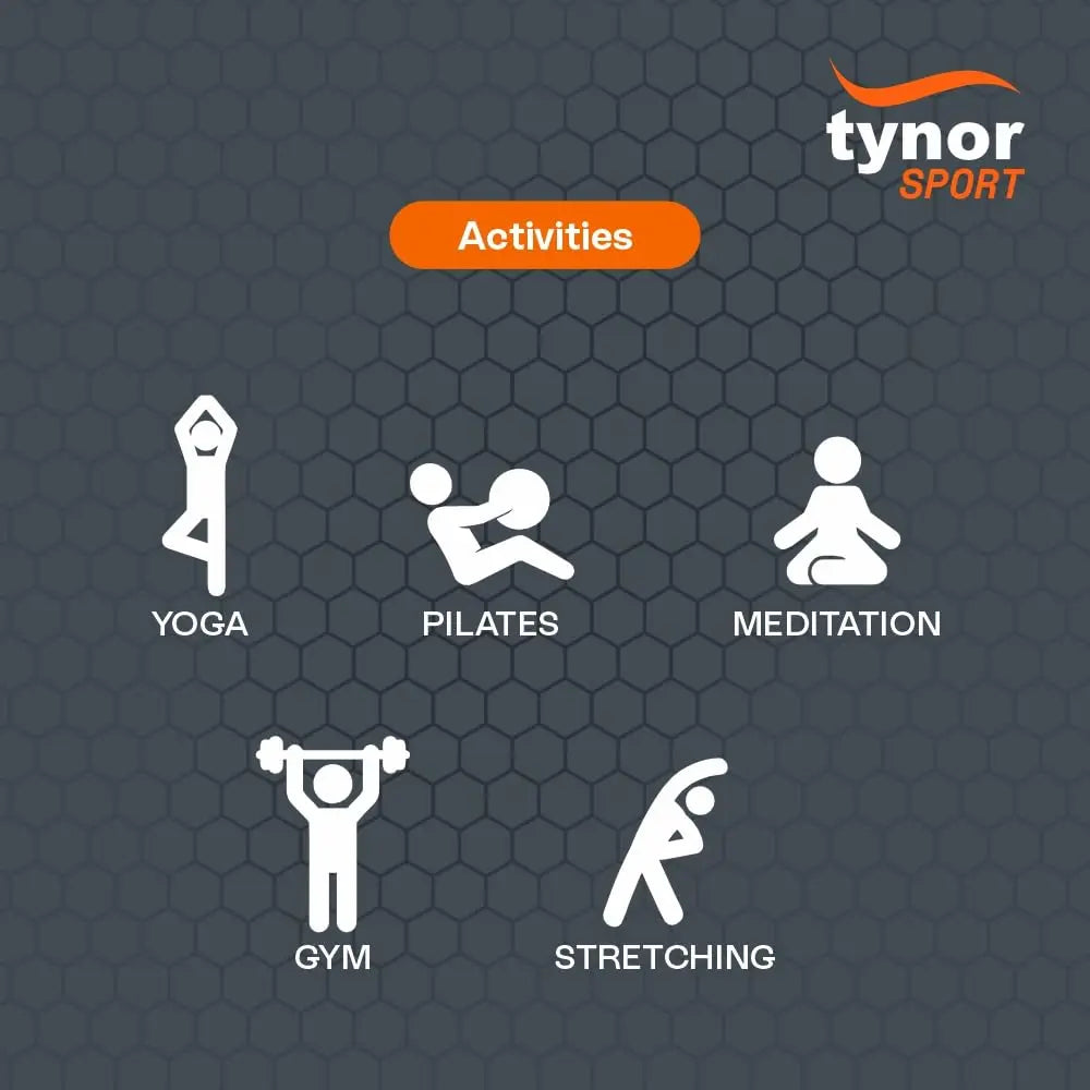 Tynor Yoga Mat TPE, Grey, 6MM, 1 Unit TYNOR