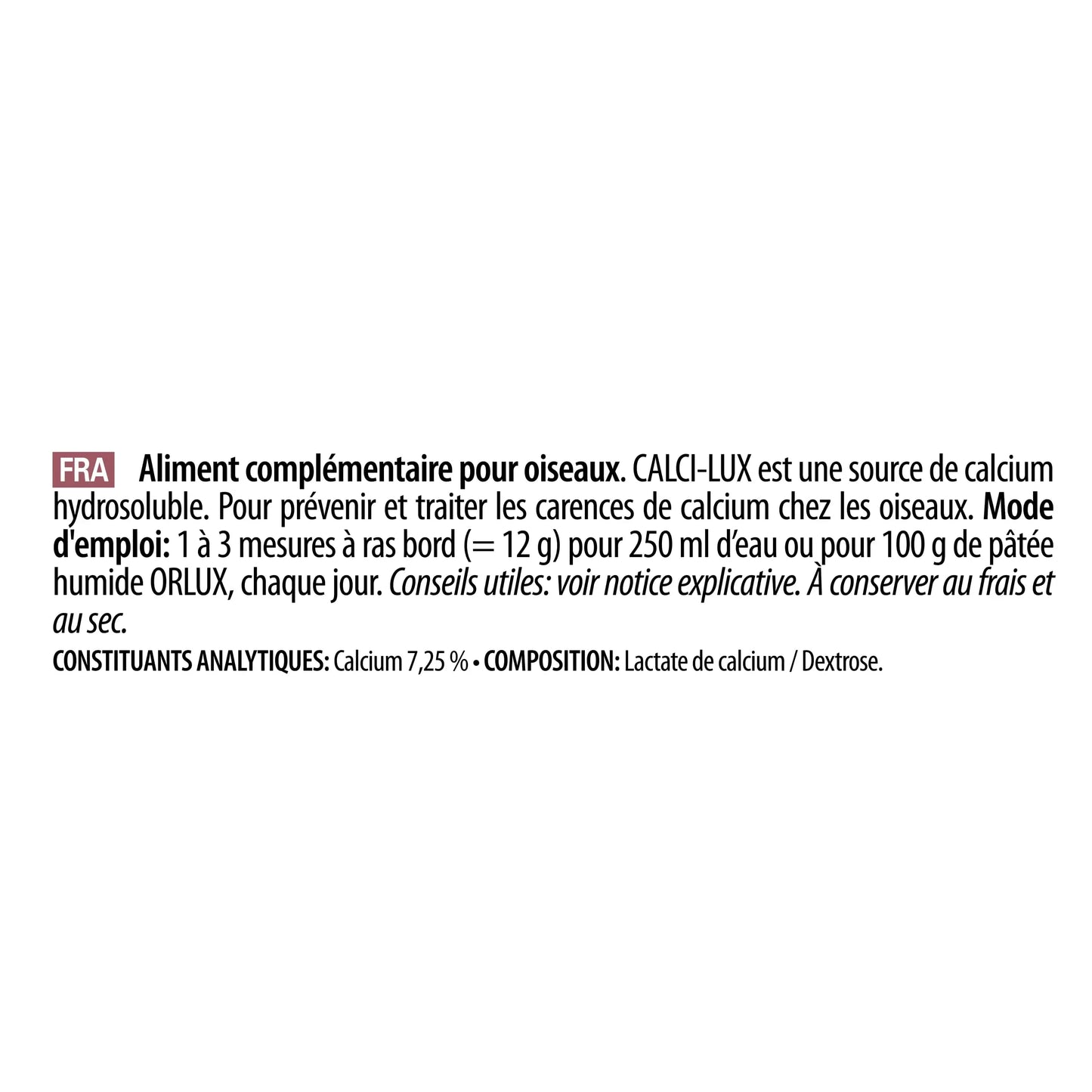 Versele Laga Oropharma Calci Lux Food (500 G, Multicolor) Versele-Laga