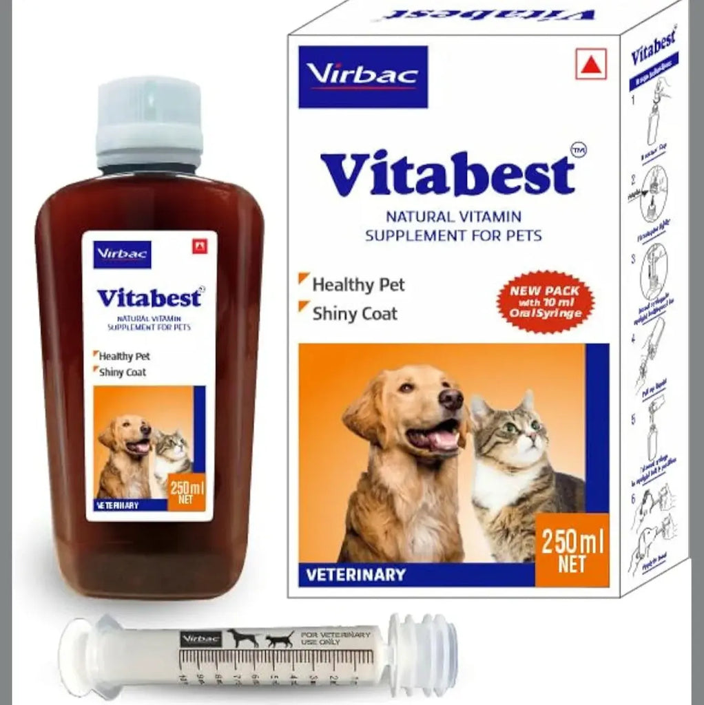 Virbac Vitabest Natural Vitamin Supplement for Dogs 250ml Amanpetshop