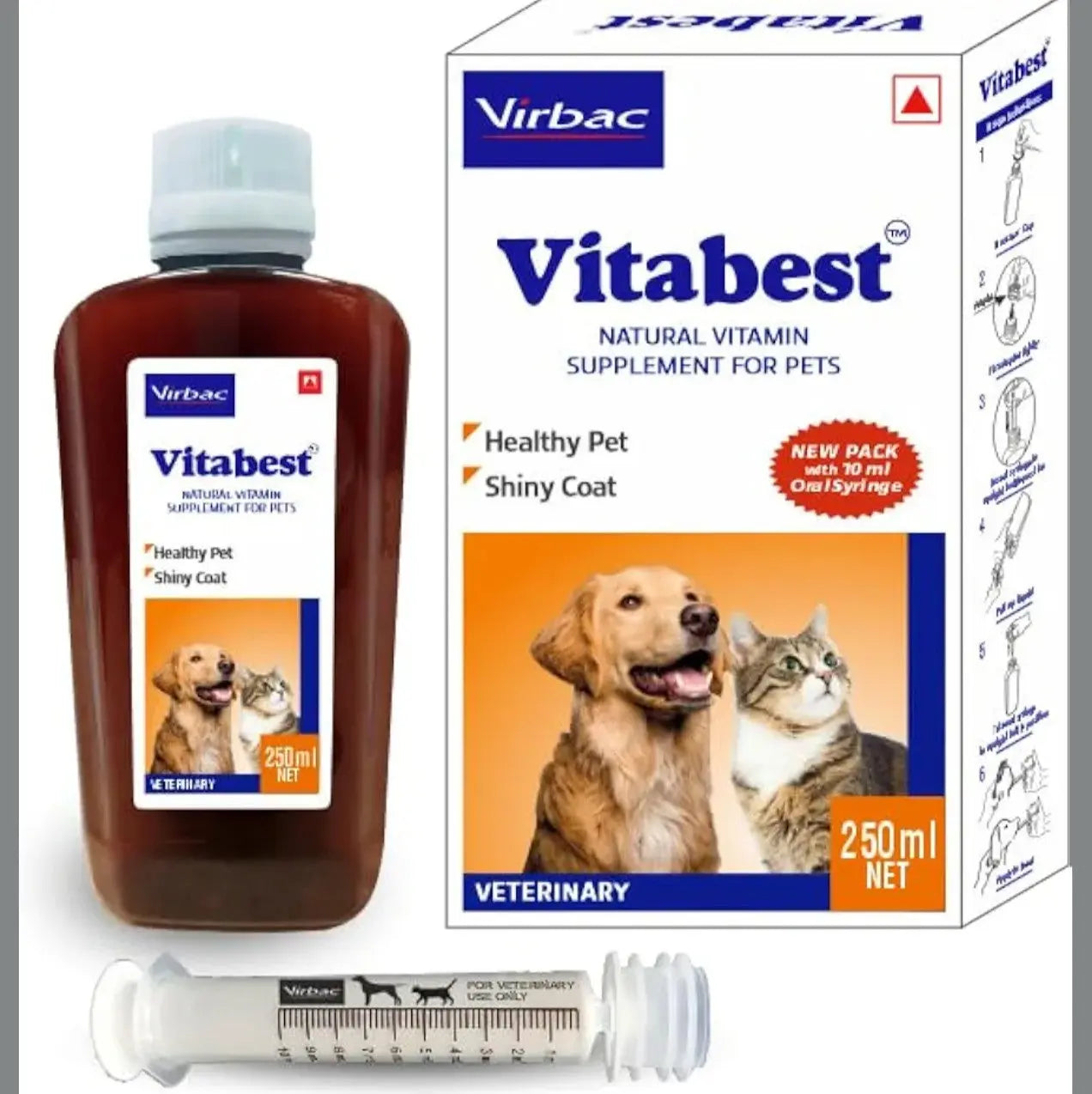 Virbac Vitabest Natural Vitamin Supplement for Dogs 250ml Amanpetshop