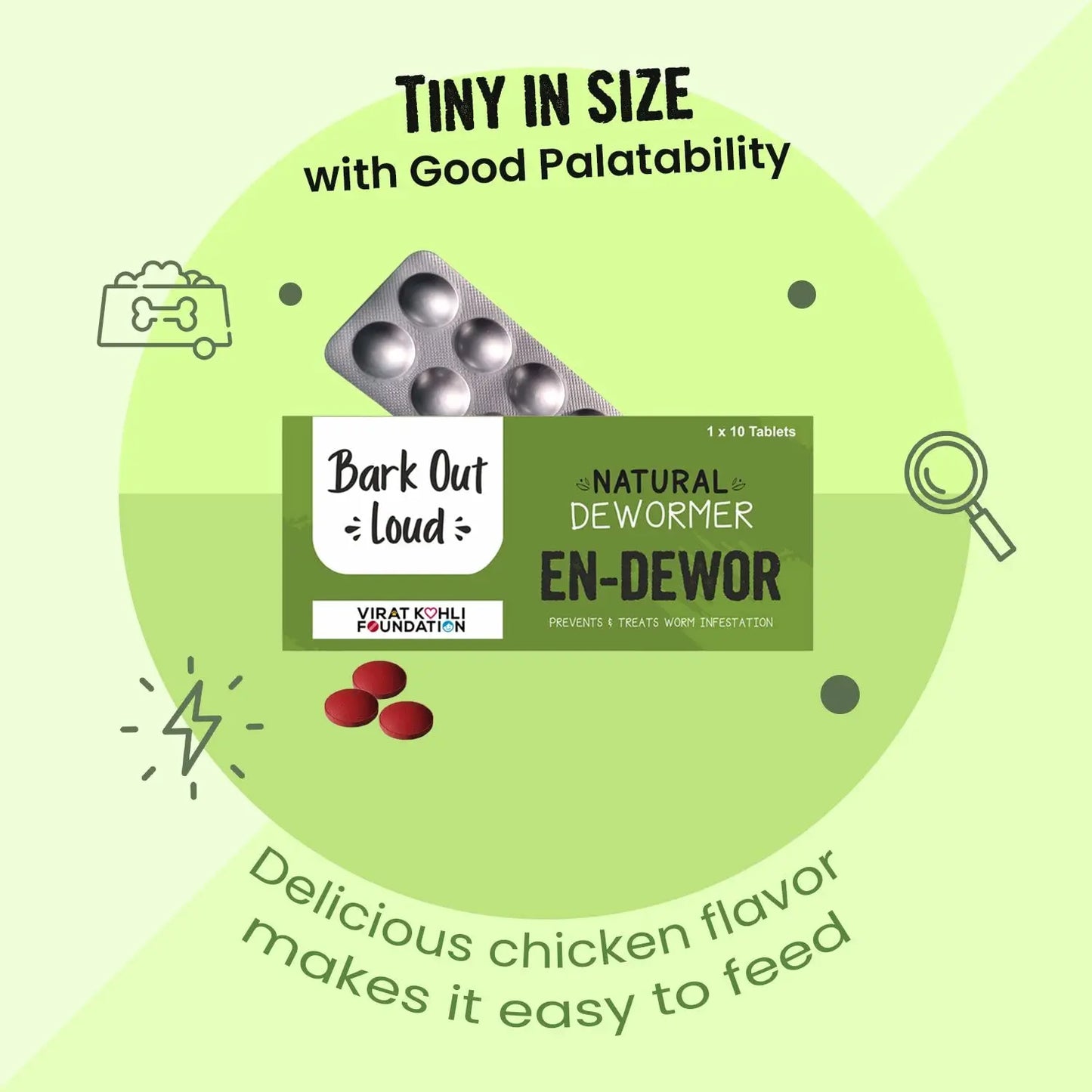 Vivaldis Endewor Natural Enzyme Based Deworming Supplement For Dogs And Cats 1X10 Tablets VIVALDIS