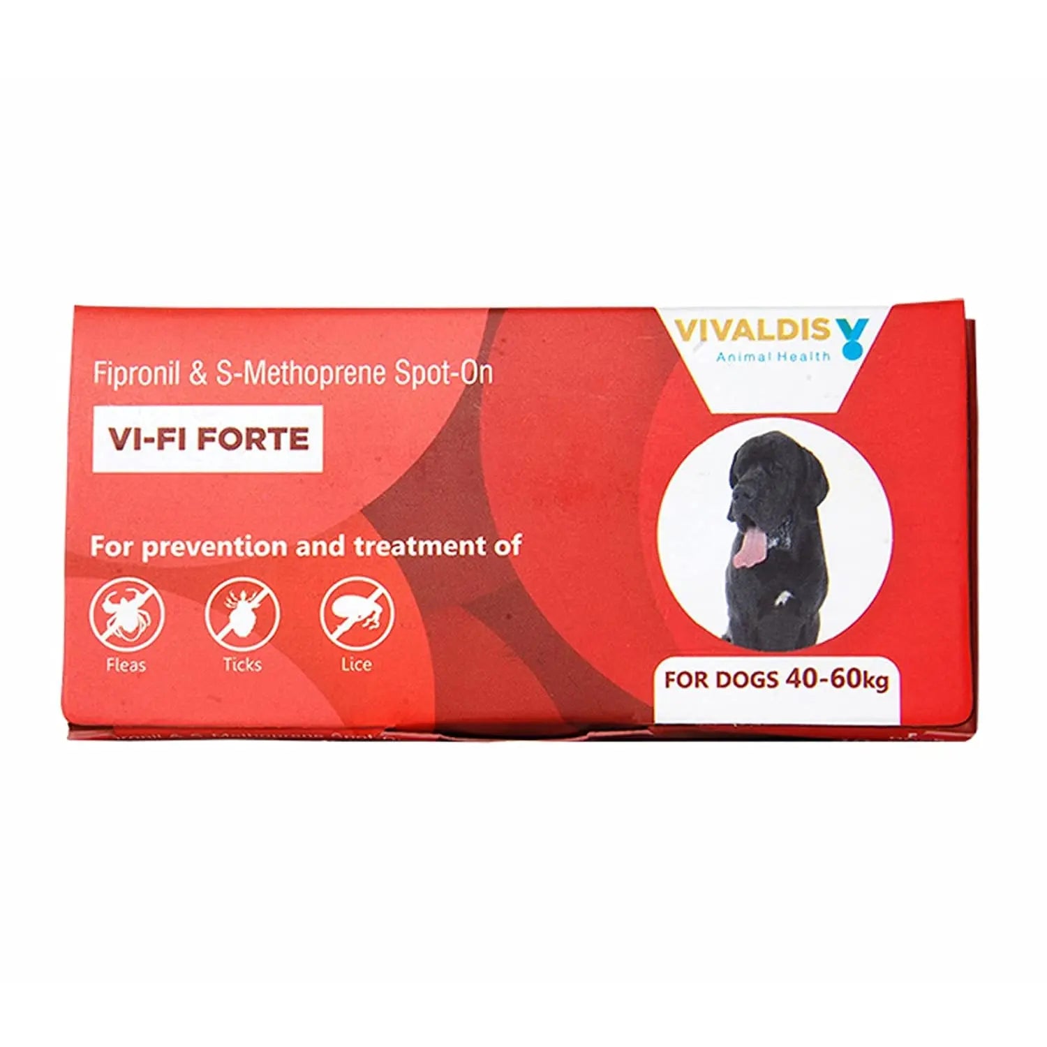 Vivaldis Single Pipette Prevention & Treatment Of Fleas, Ticks & Chewing Lice Infestation For Dogs (40-60Kg) VIVALDIS