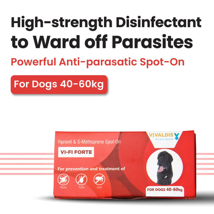 Vivaldis Single Pipette Prevention & Treatment Of Fleas, Ticks & Chewing Lice Infestation For Dogs (40-60Kg) VIVALDIS