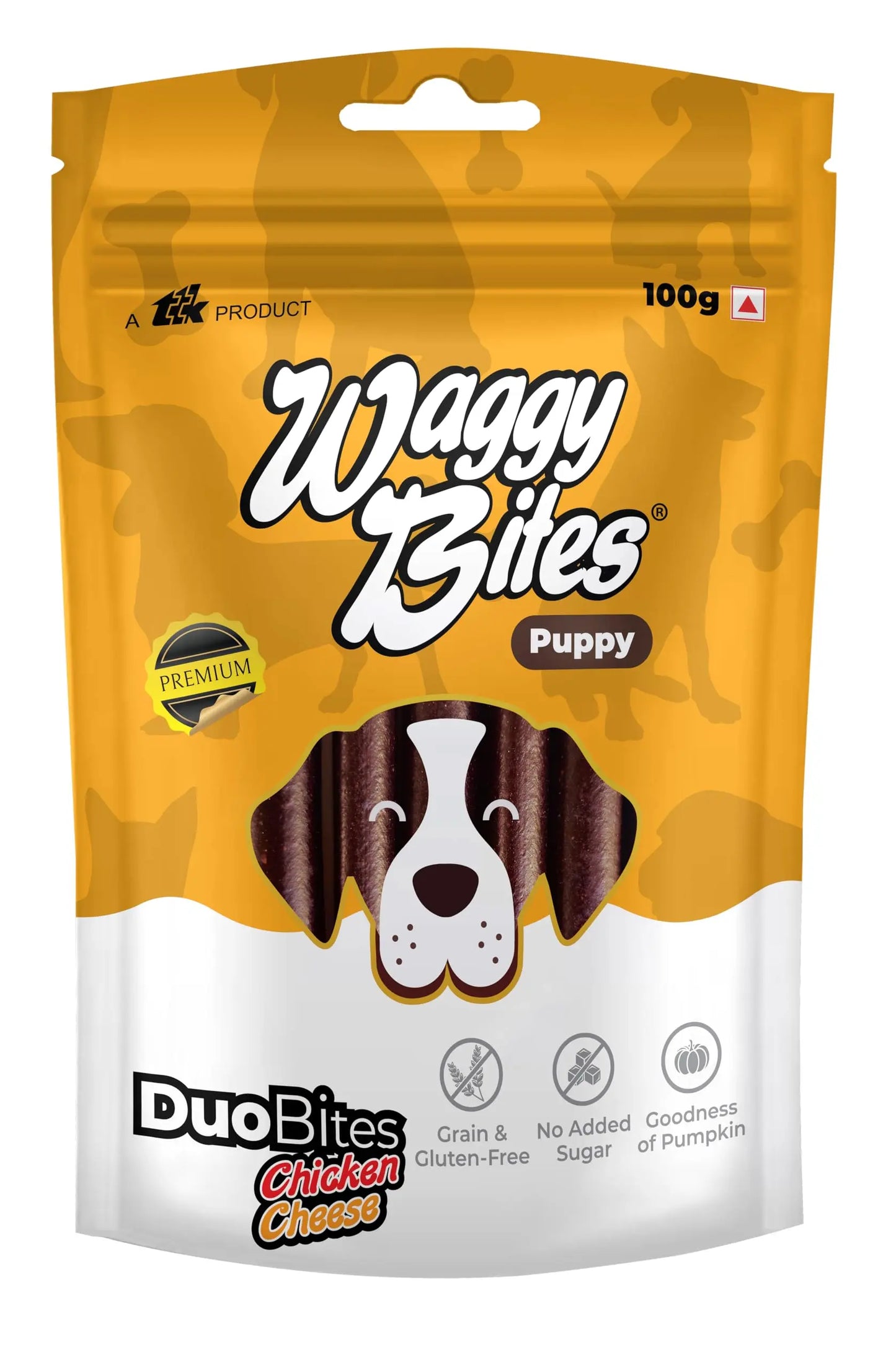 Waggy Bites DuoBites Chicken & Cheese Soft Treats for Dogs & Puppies | Grain & Gluten-Free | Inulin for Healthy Digestion | DHA Enriched for Brain Development | 100 g | Pack of 1 Waggy Bites