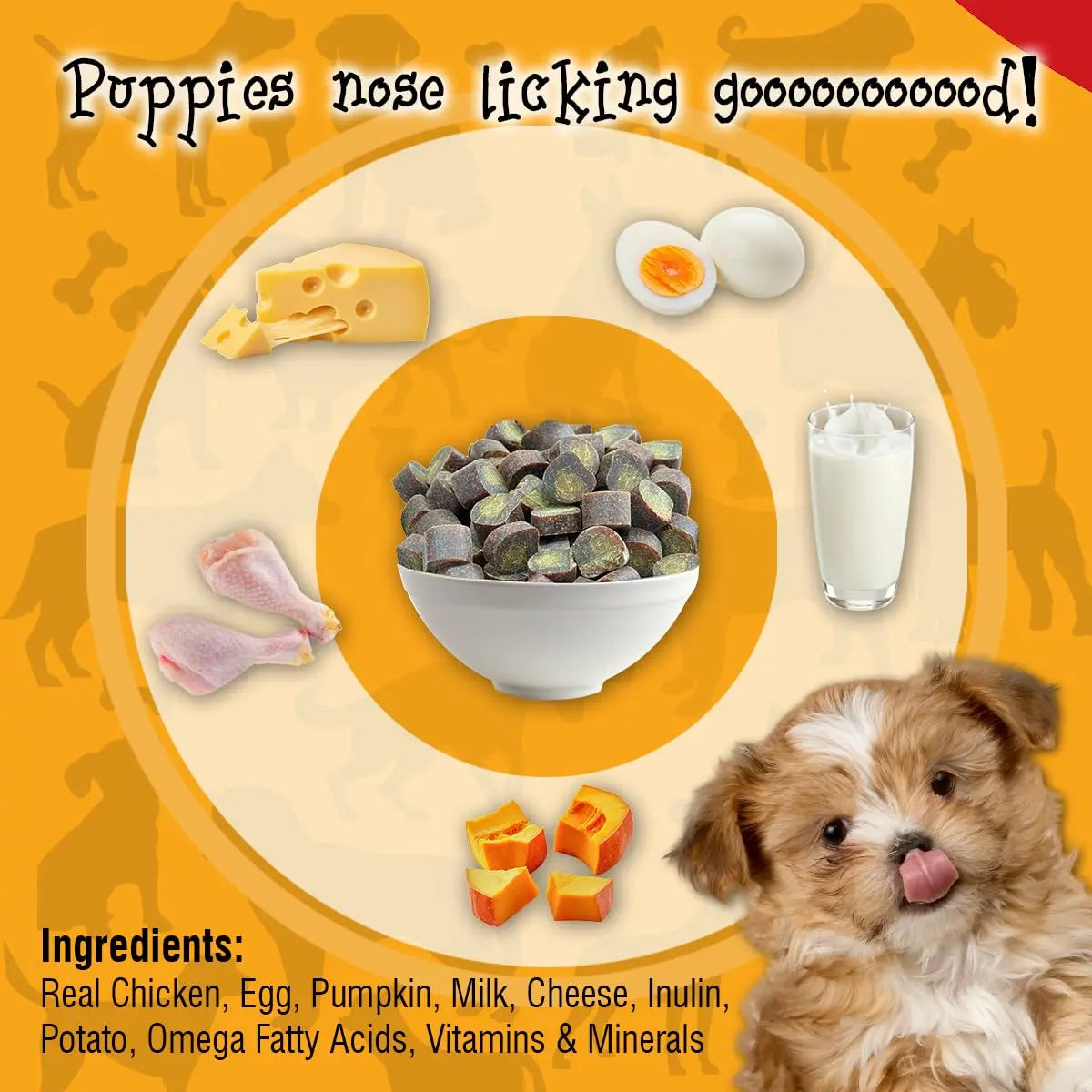 Waggy Bites DuoBites Chicken & Cheese Soft Treats for Dogs & Puppies | Grain & Gluten-Free | Inulin for Healthy Digestion | DHA Enriched for Brain Development | 100 g | Pack of 1 Waggy Bites