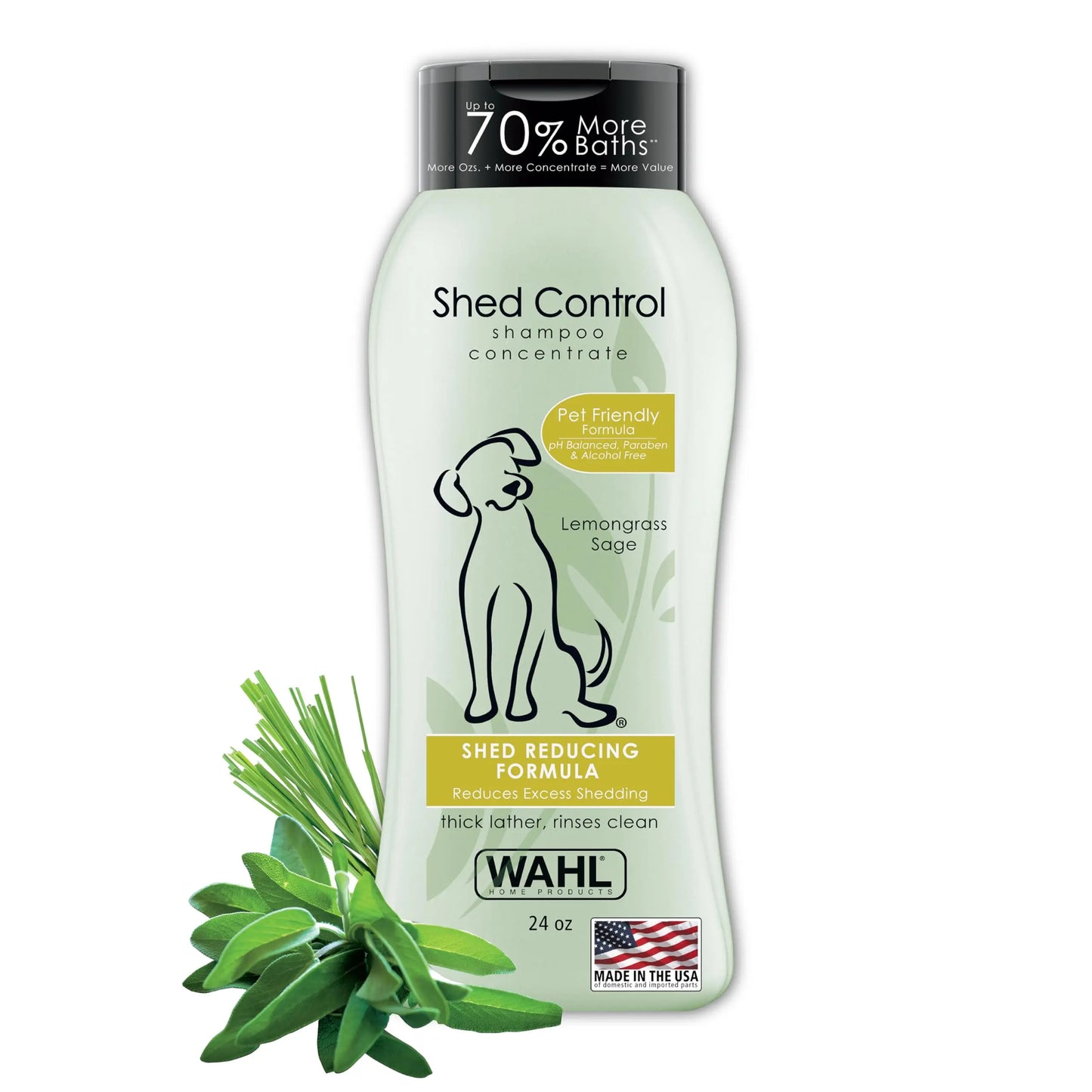 Wahl 820005 Shed Control Shampoo, Lemongrass Sage, 1 Piece Wahl