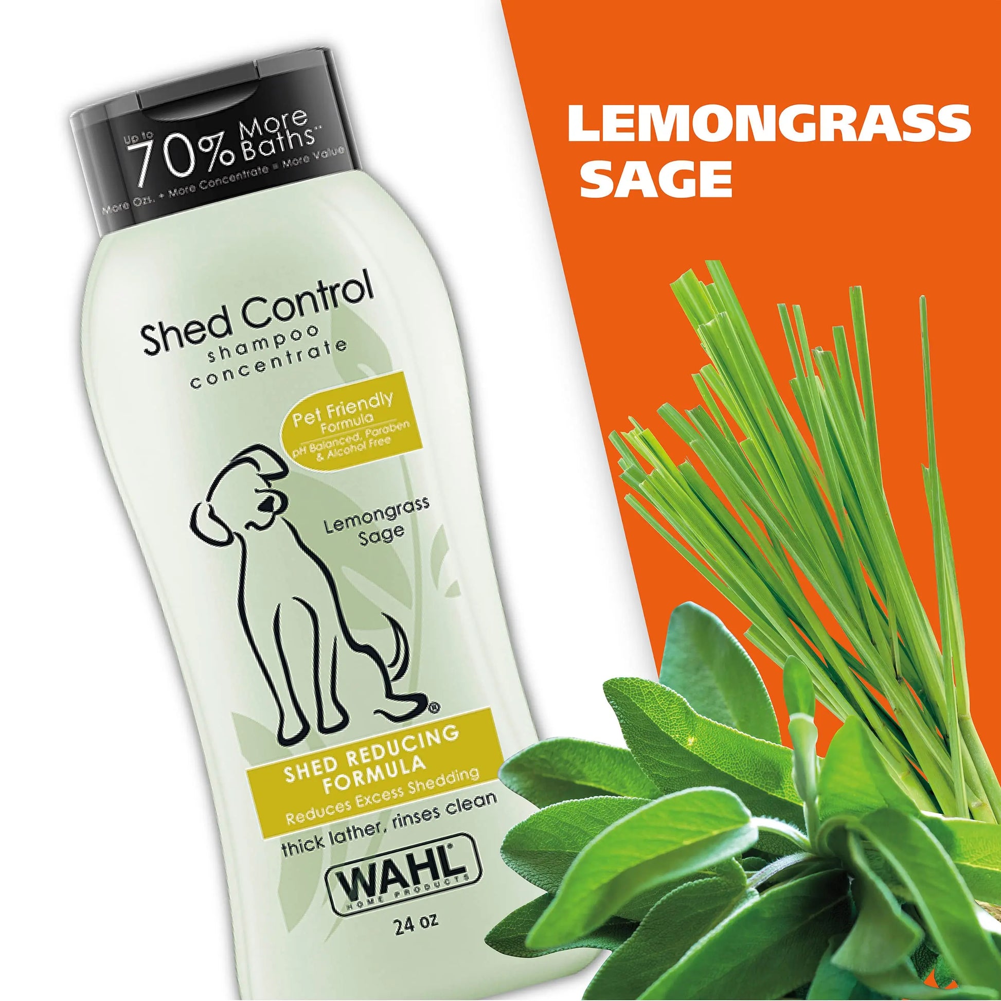 Wahl 820005 Shed Control Shampoo, Lemongrass Sage, 1 Piece Wahl