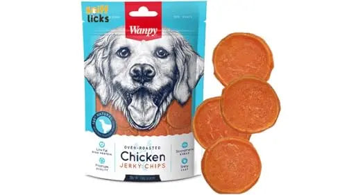 Wanpy Oven - Roasted Chicken Jerky Chips Dog Treats 100g (Pack of 3) with Free Jerhigh Treat 20g by Sniff N Licks Sniff N Licks